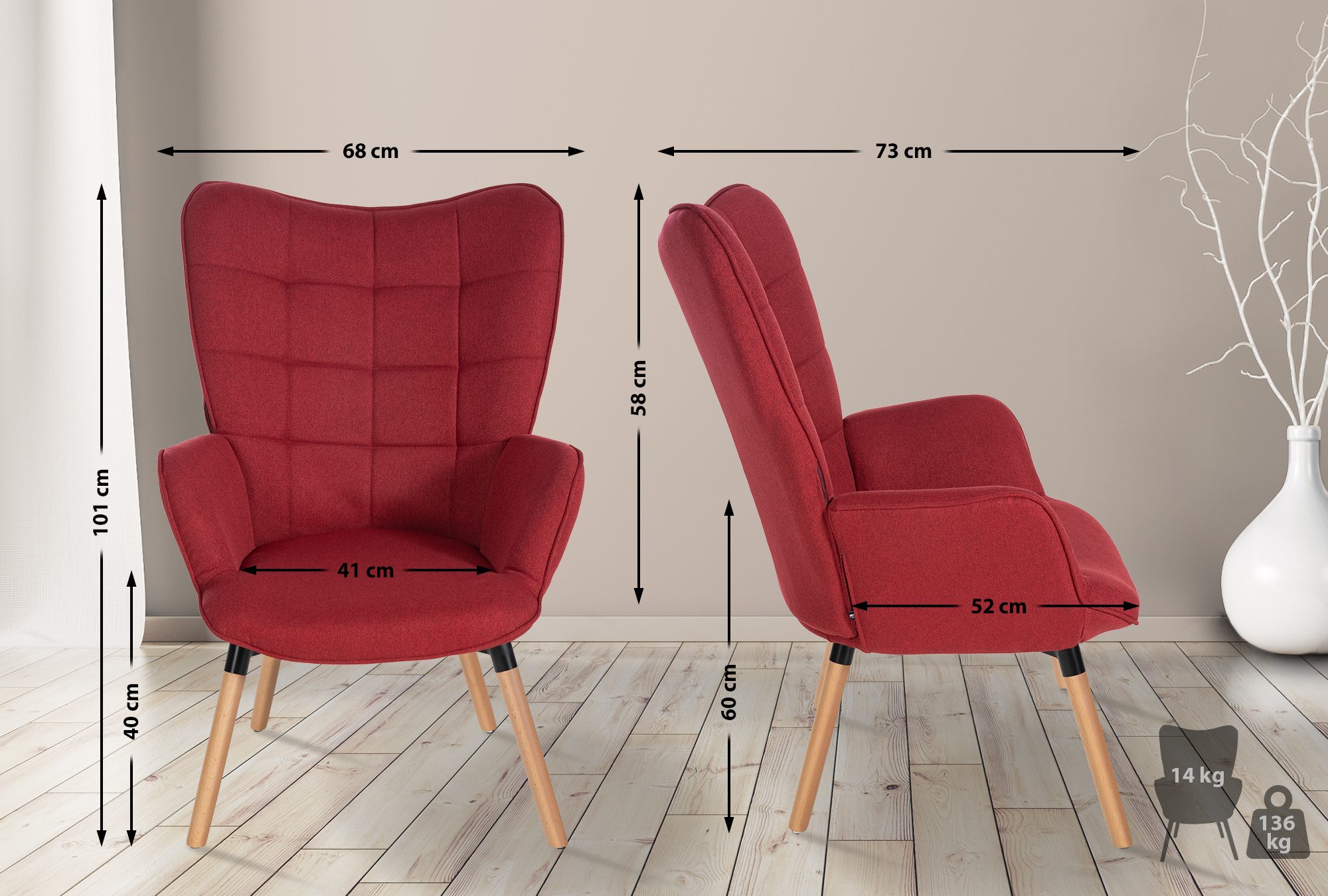 Fauteuil Garding Tissu