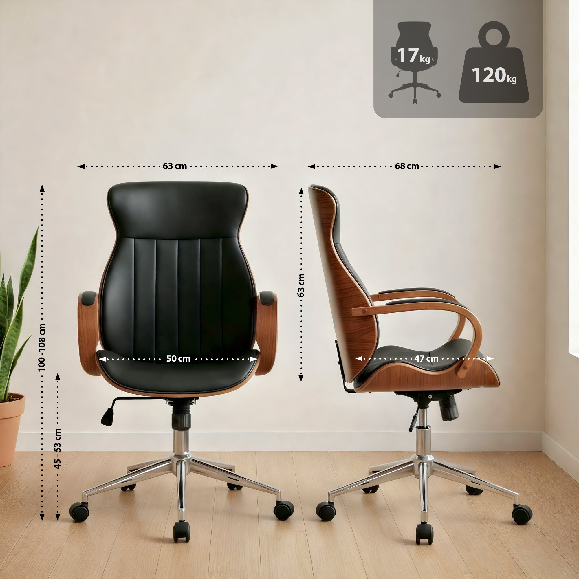 Fauteuil de bureau Melilla en similicuir