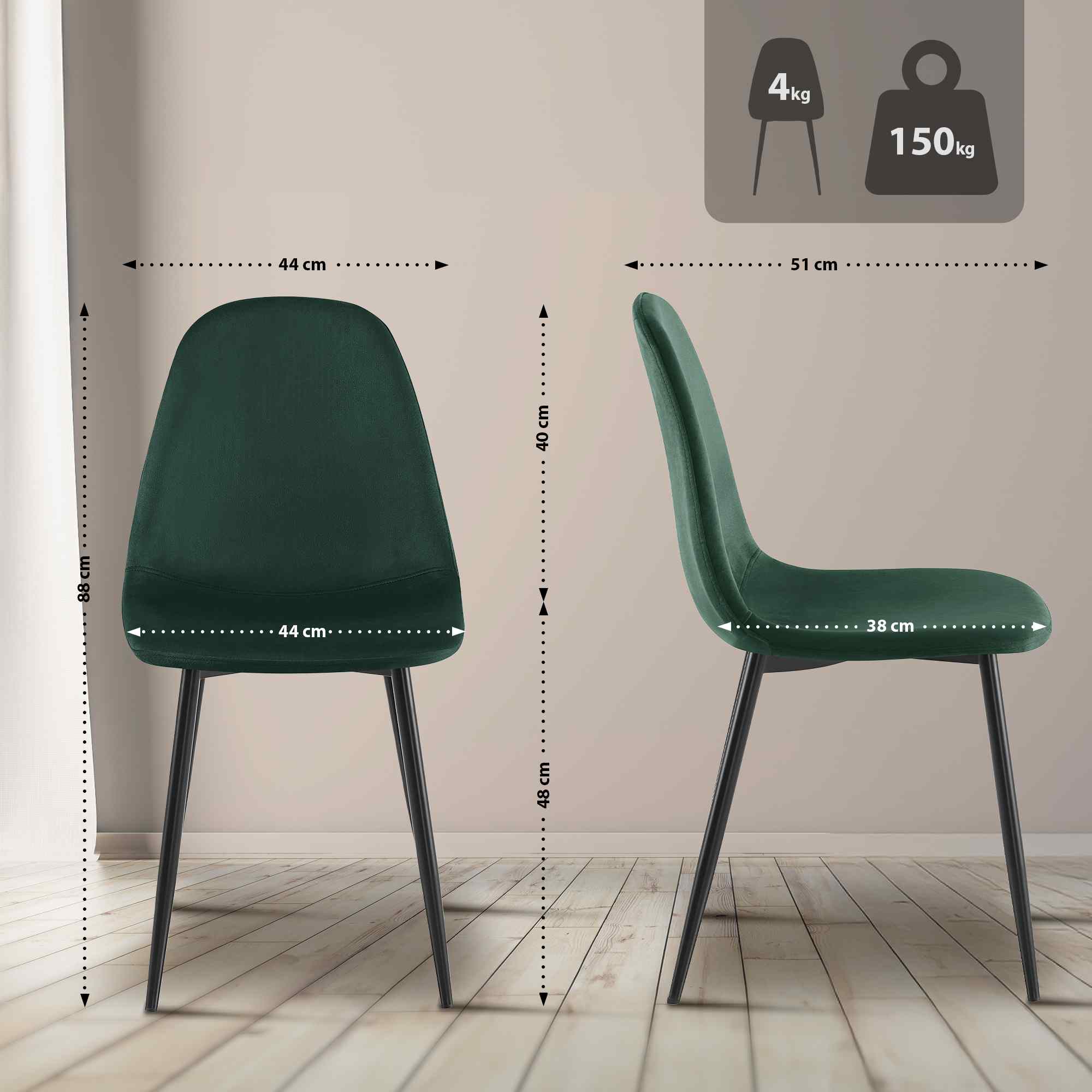 Set de 4 chaises de salle à manger Napier