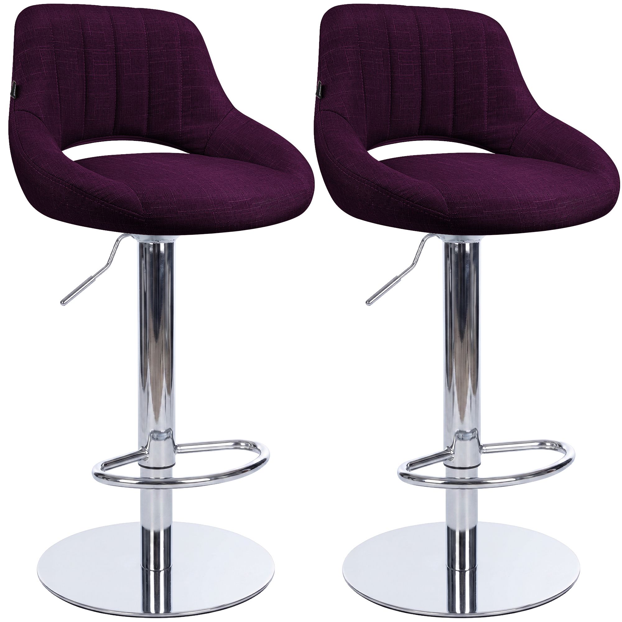 Lot de 2 tabourets de bar Milet chromés avec socles extra lourds