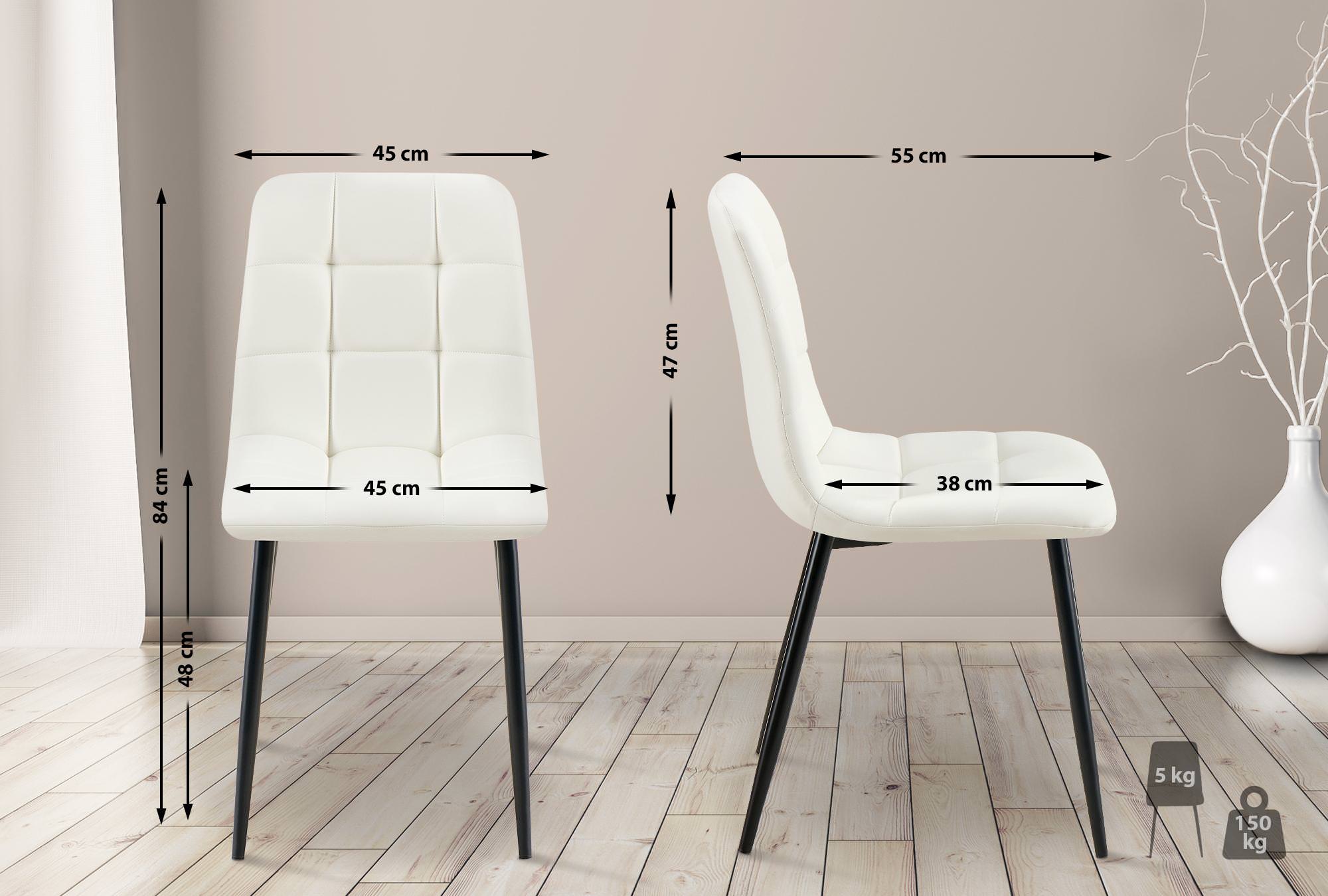Lot de 4 chaises de salle à manger Antibes similicuir