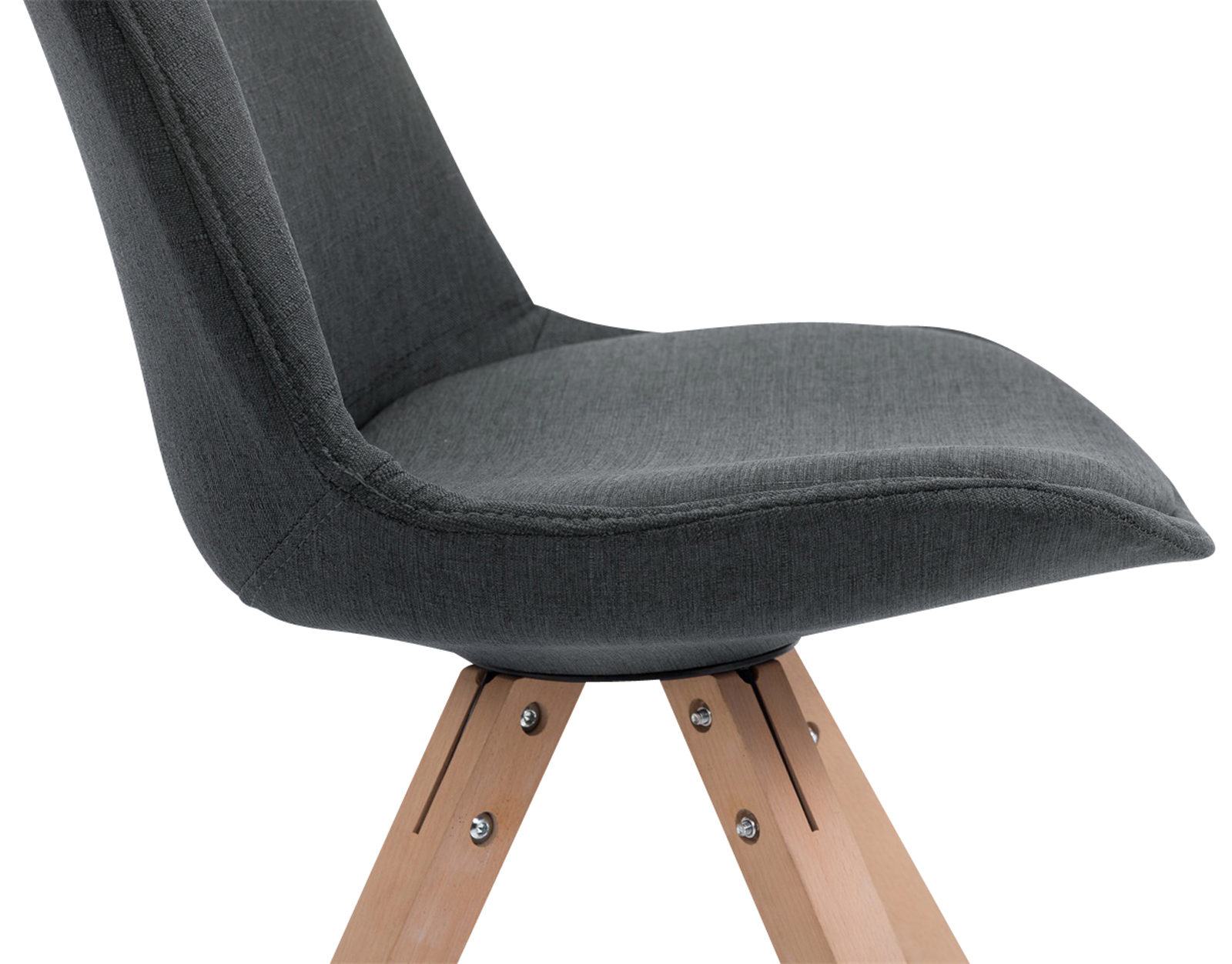Lot de 4 Chaises de salle à manger Toulouse Tissu Pieds carrés bois