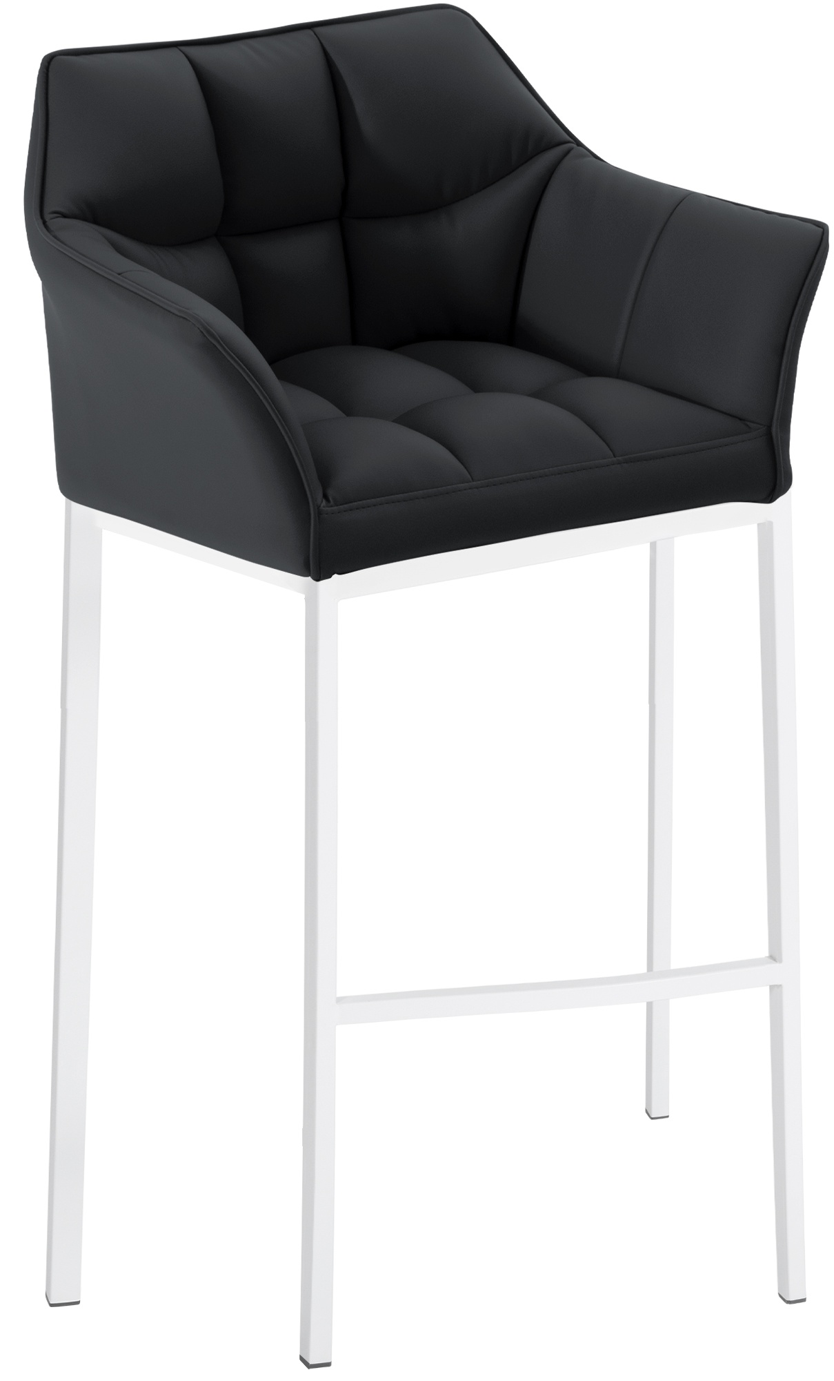 Tabouret de bar Damaso en similicuir avec piétement quatre pieds