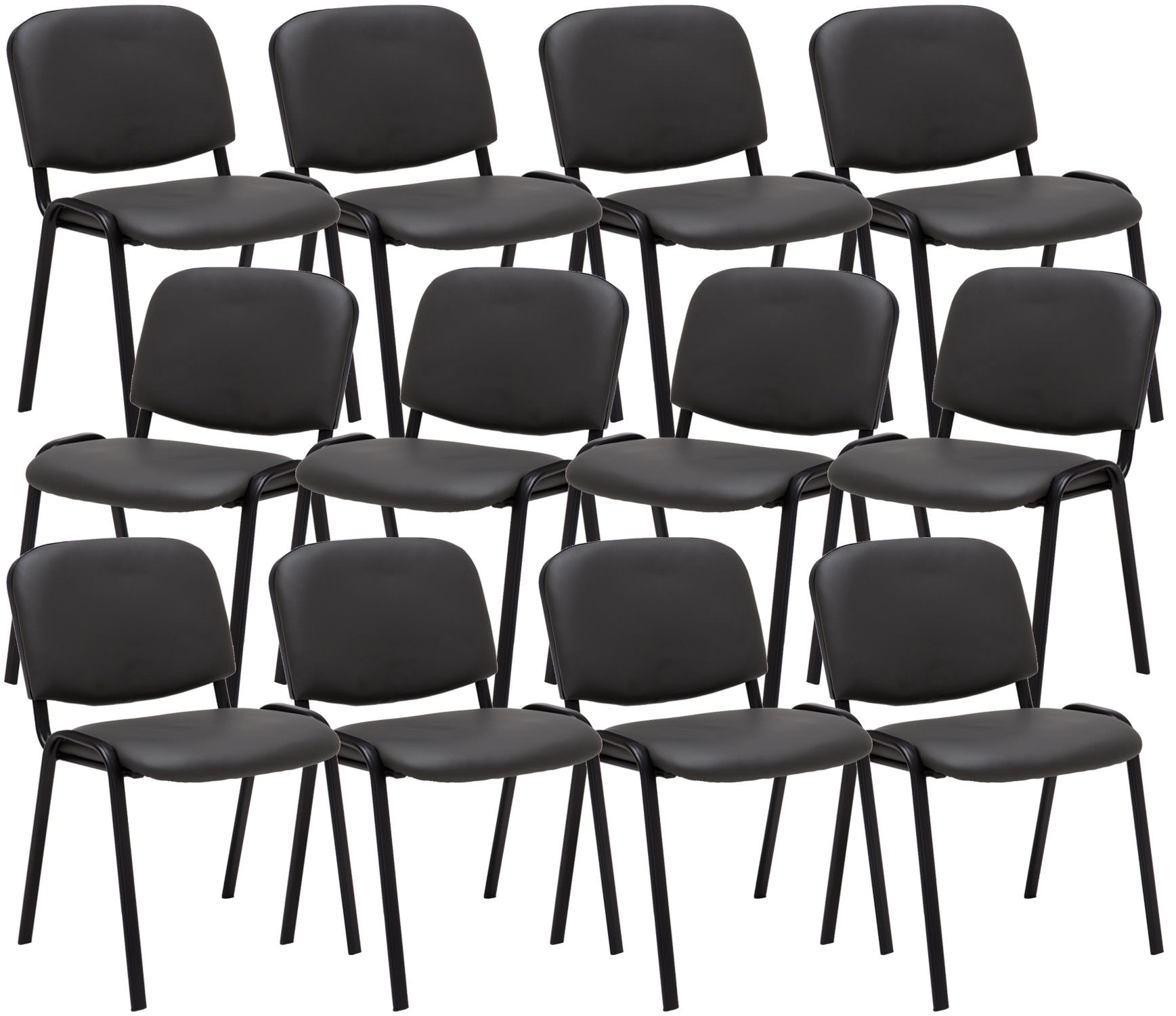 Lot de 12 chaises de visiteur Ken en similicuir