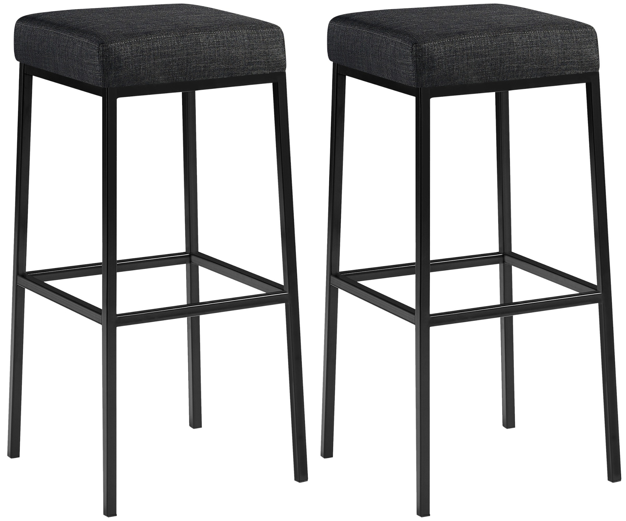 Lot de 2 tabourets de bar Montréal avec revêtement en tissu