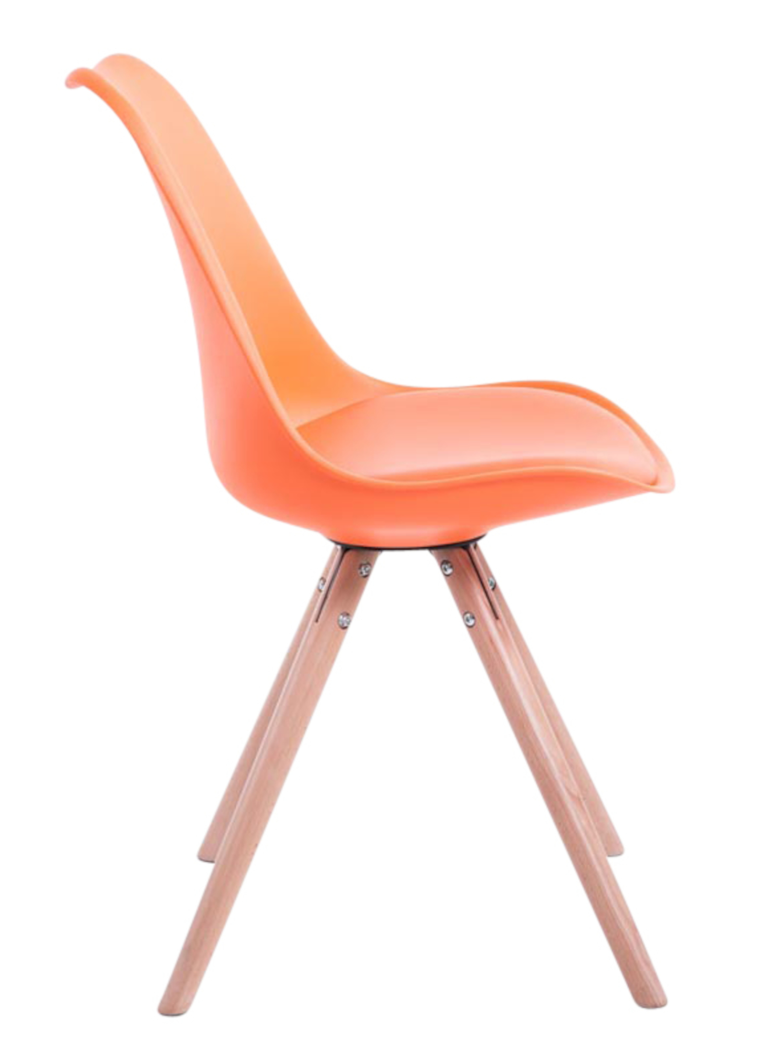 Lot de 4 Chaises de salle à manger Toulouse Similicuir Pieds ronds bois