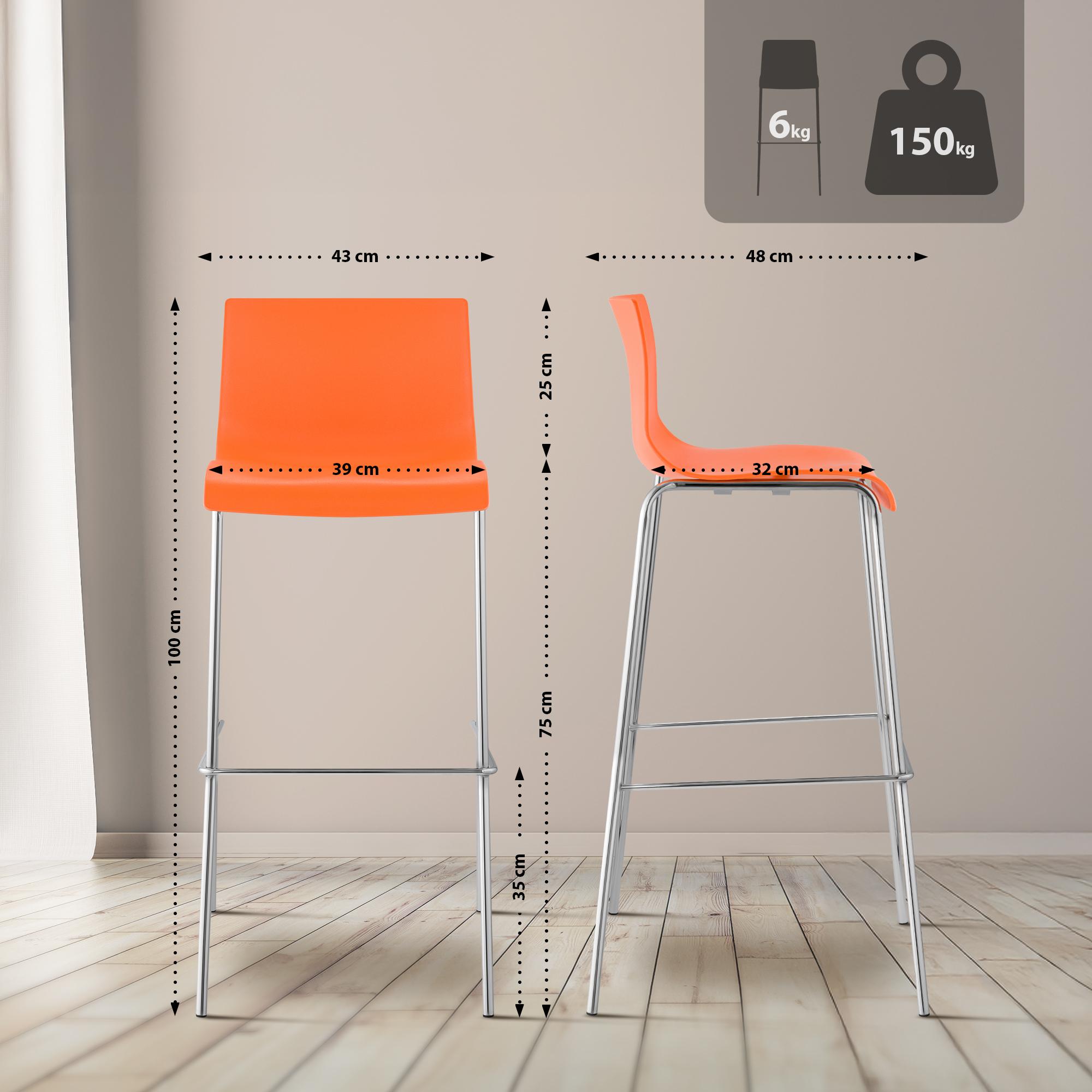 Lot de 2 tabourets de bar Hover en plastique