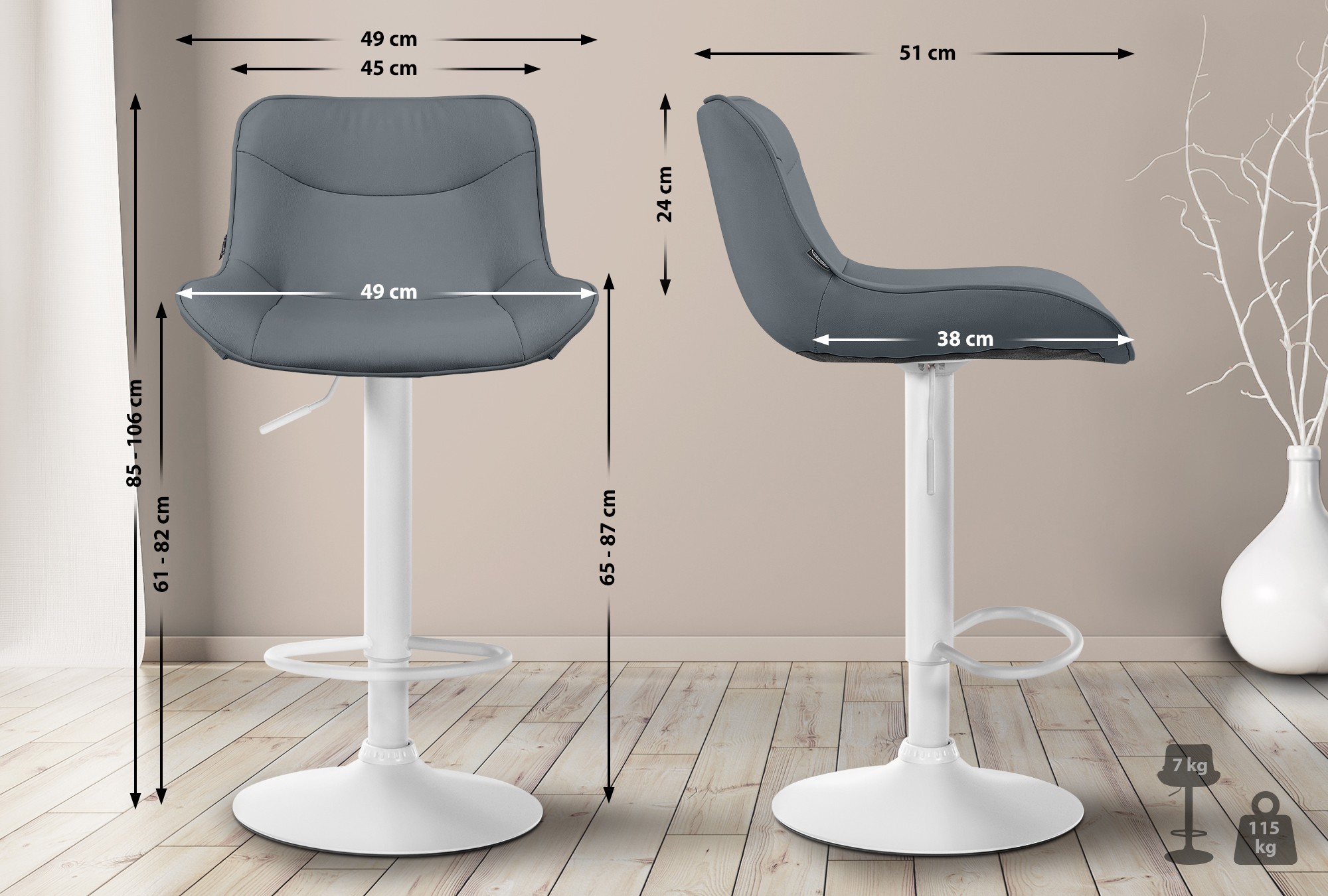 Tabouret de bar Vonore similicuir