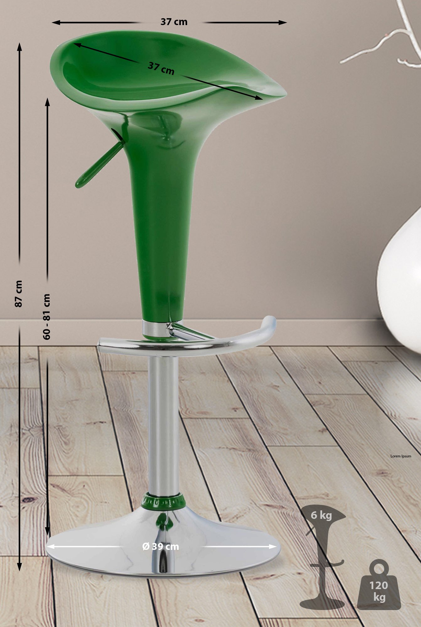 Tabouret de bar Saddle avec Assise en p^lastique pied en métal