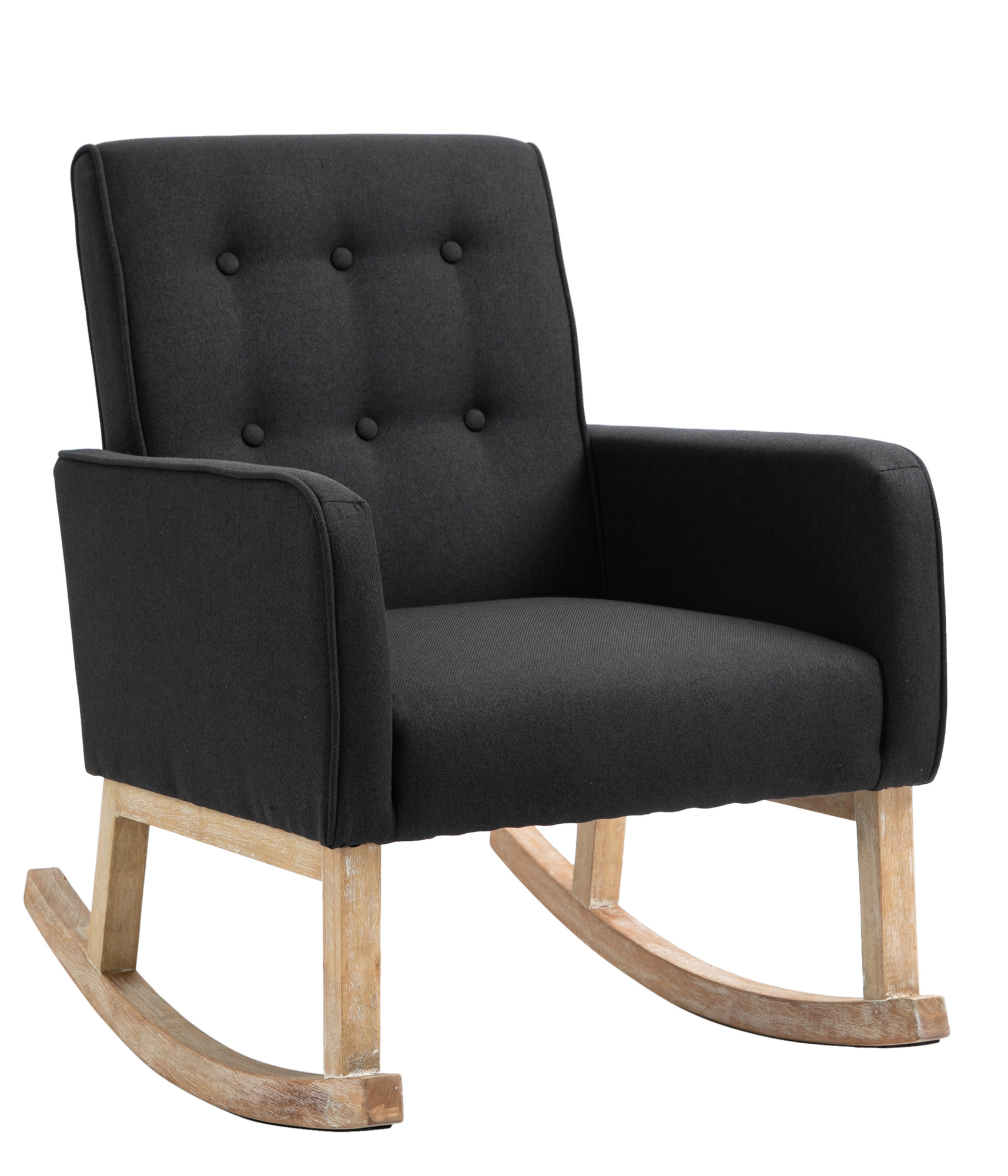 Chaise à bascule Dream en Tissu Pieds en Bois de chêne