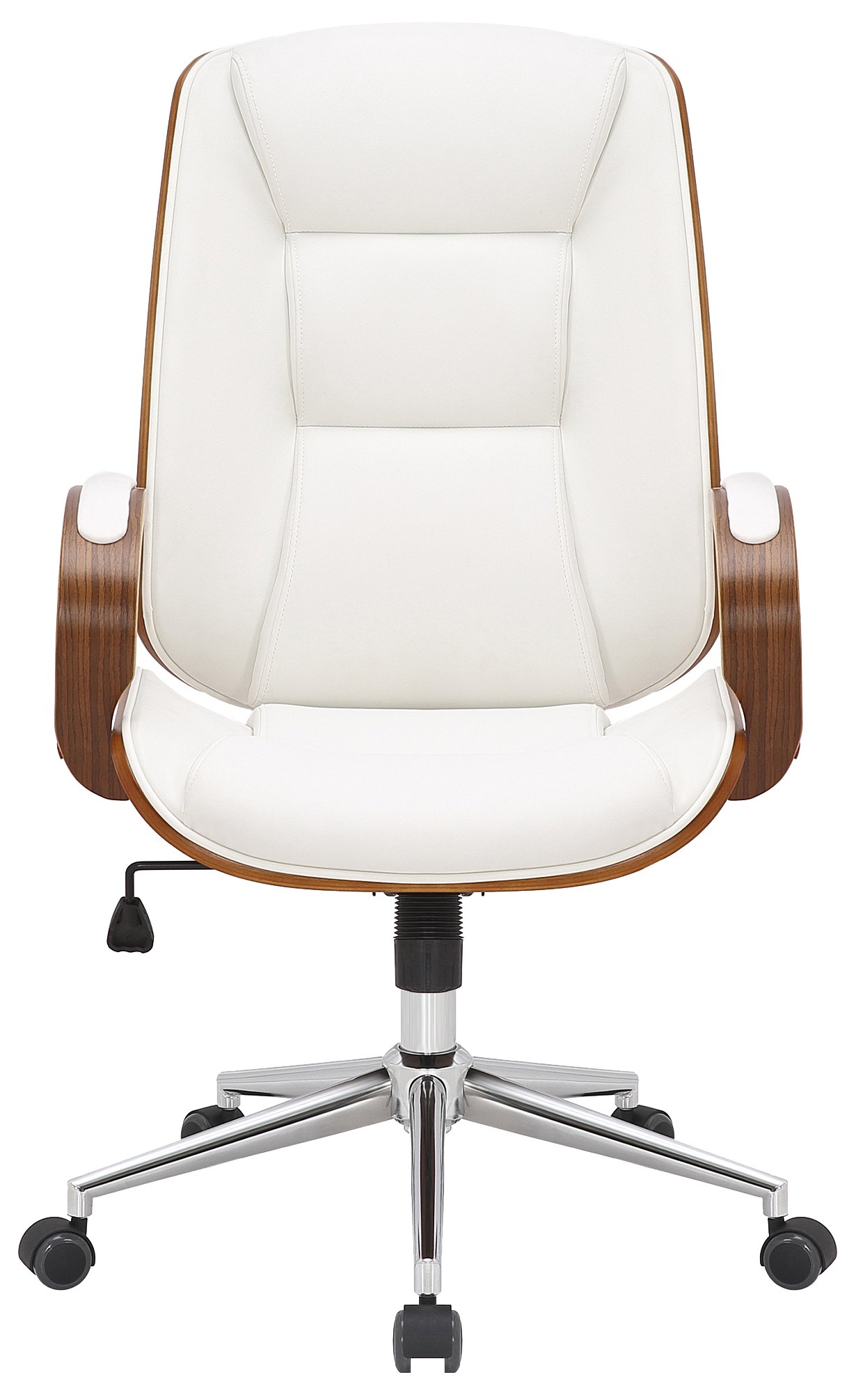 Fauteuil de bureau Yankton en similicuir avec coque de siège en bois