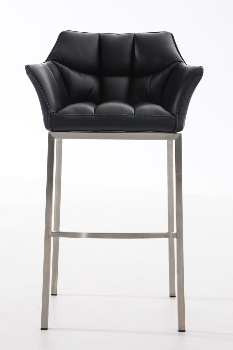 Ensemble de 2 tabourets de bar Damaso en similicuir avec piétement en métal