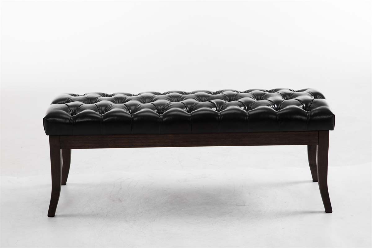 Banc Ramses similicuir antique sombre