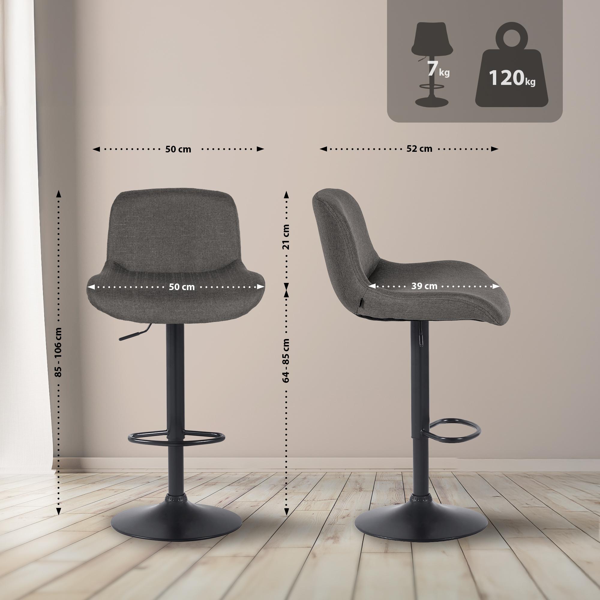Lot de 2 tabourets de bar Solon noir