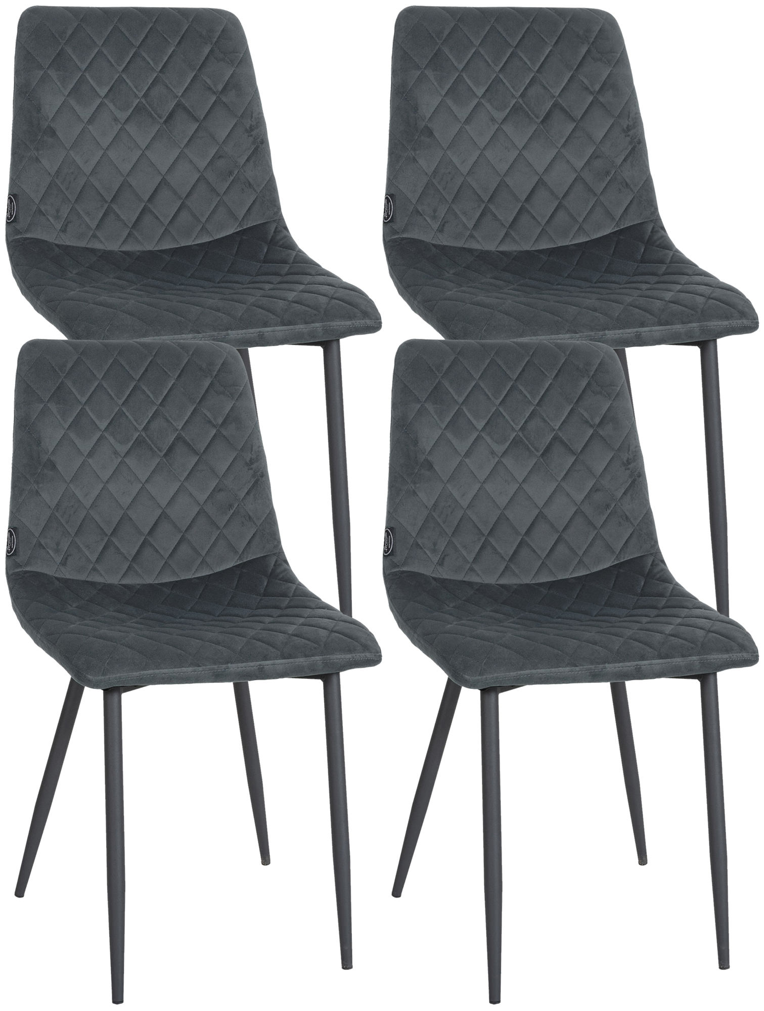 Lot de 4 chaises Telde velours