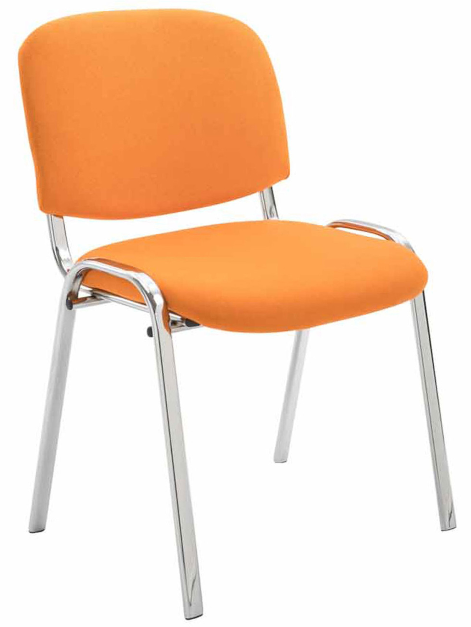 Lot de 4 Chaises de visiteur Ken en tissu avec Pieds en métal aspect chromé