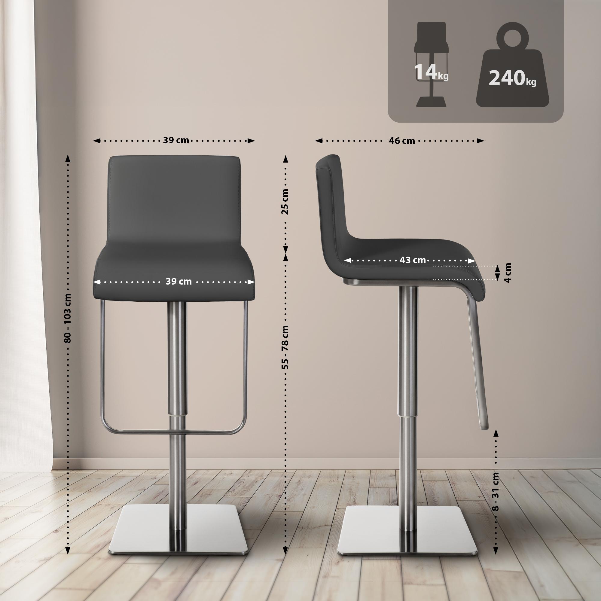 Lot de 2 tabourets de bar Limon en similicuir