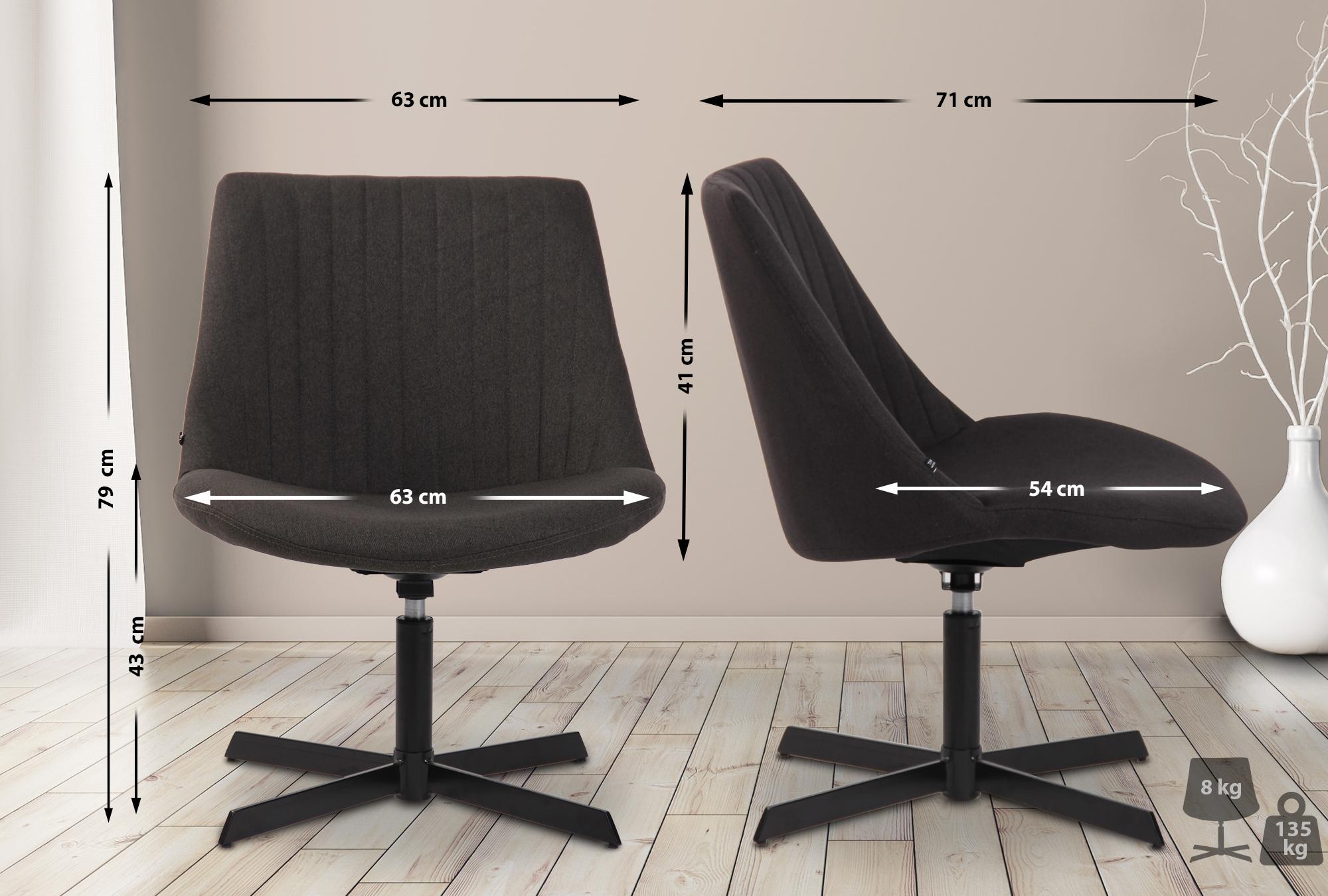 Chaise lounge Granby en Tissu avec Pied en métal