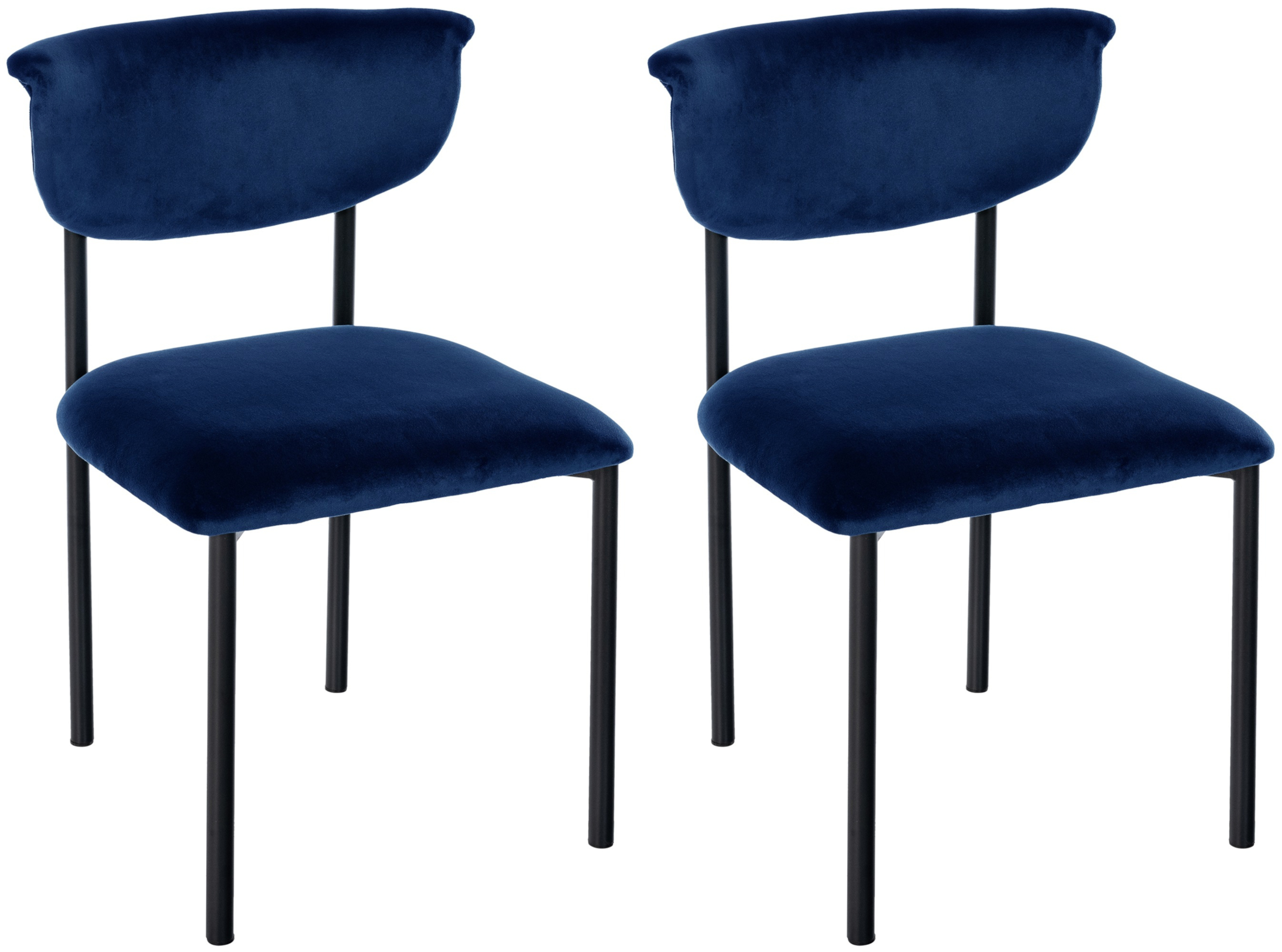 Lot de 2 chaises de salle à manger Gambell en velours