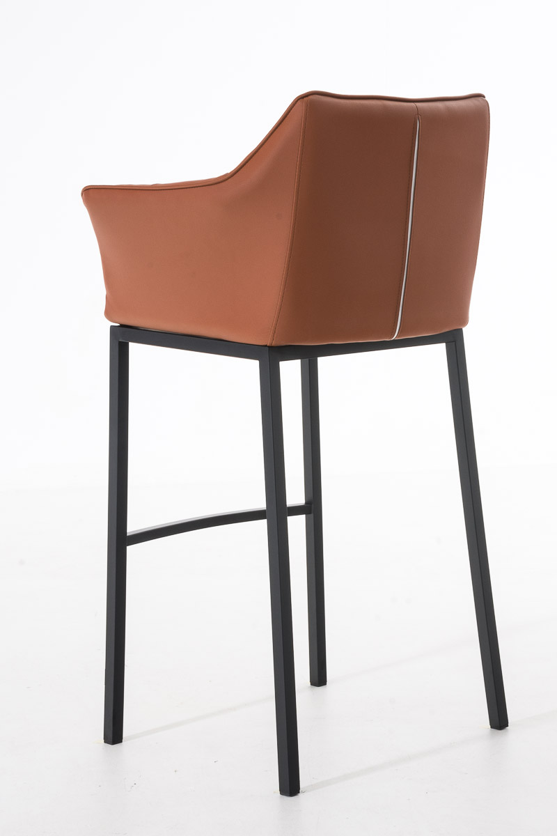 Tabouret de bar Damaso en similicuir avec piétement quatre pieds