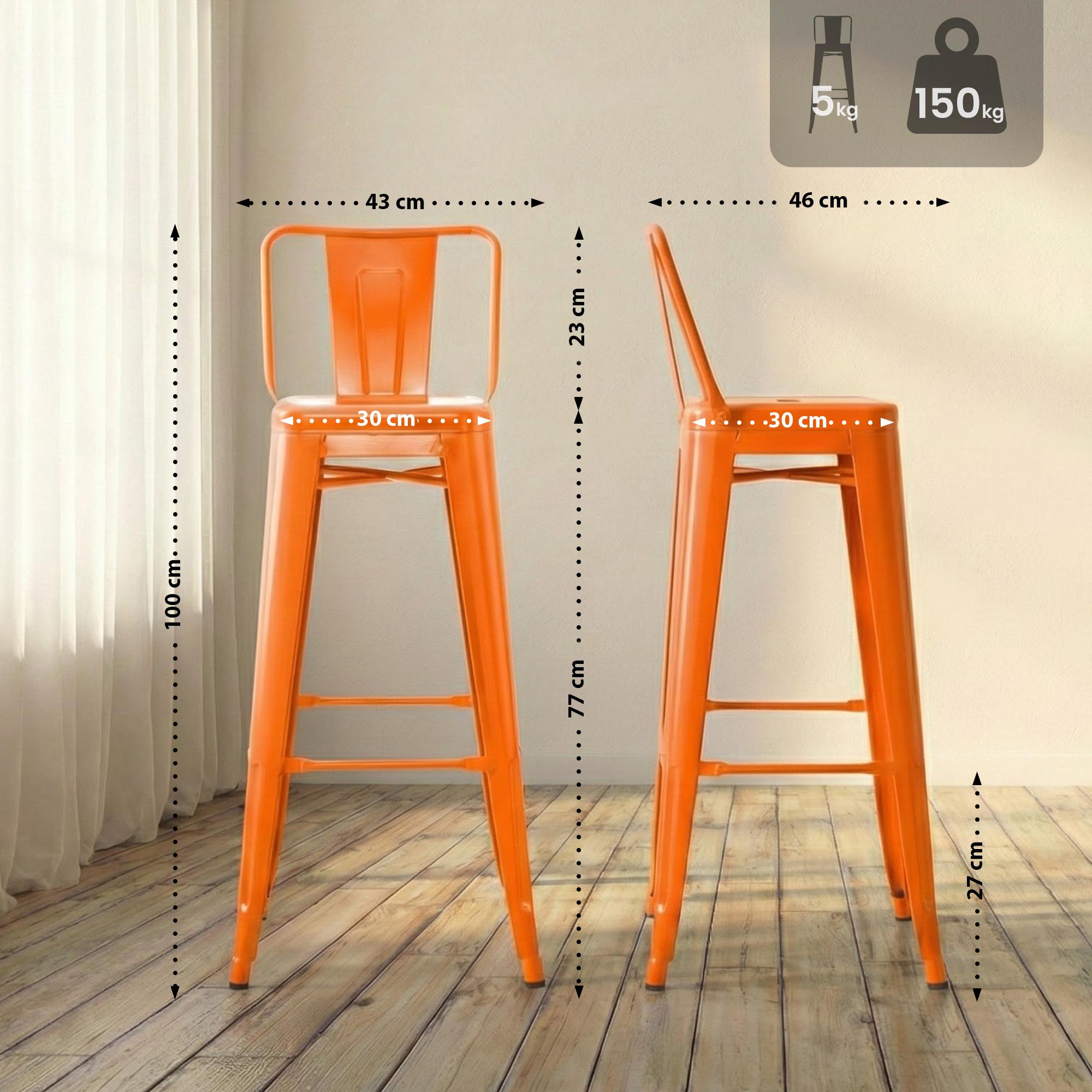 Lot de 4 tabourets de bar Mason