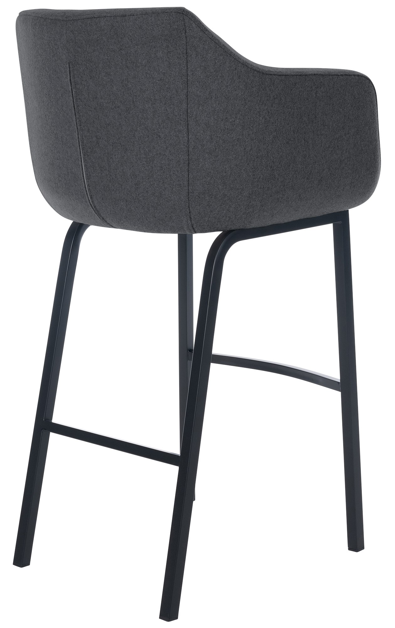 Tabouret de bar Monea feutre avec piètement à quatre pieds
