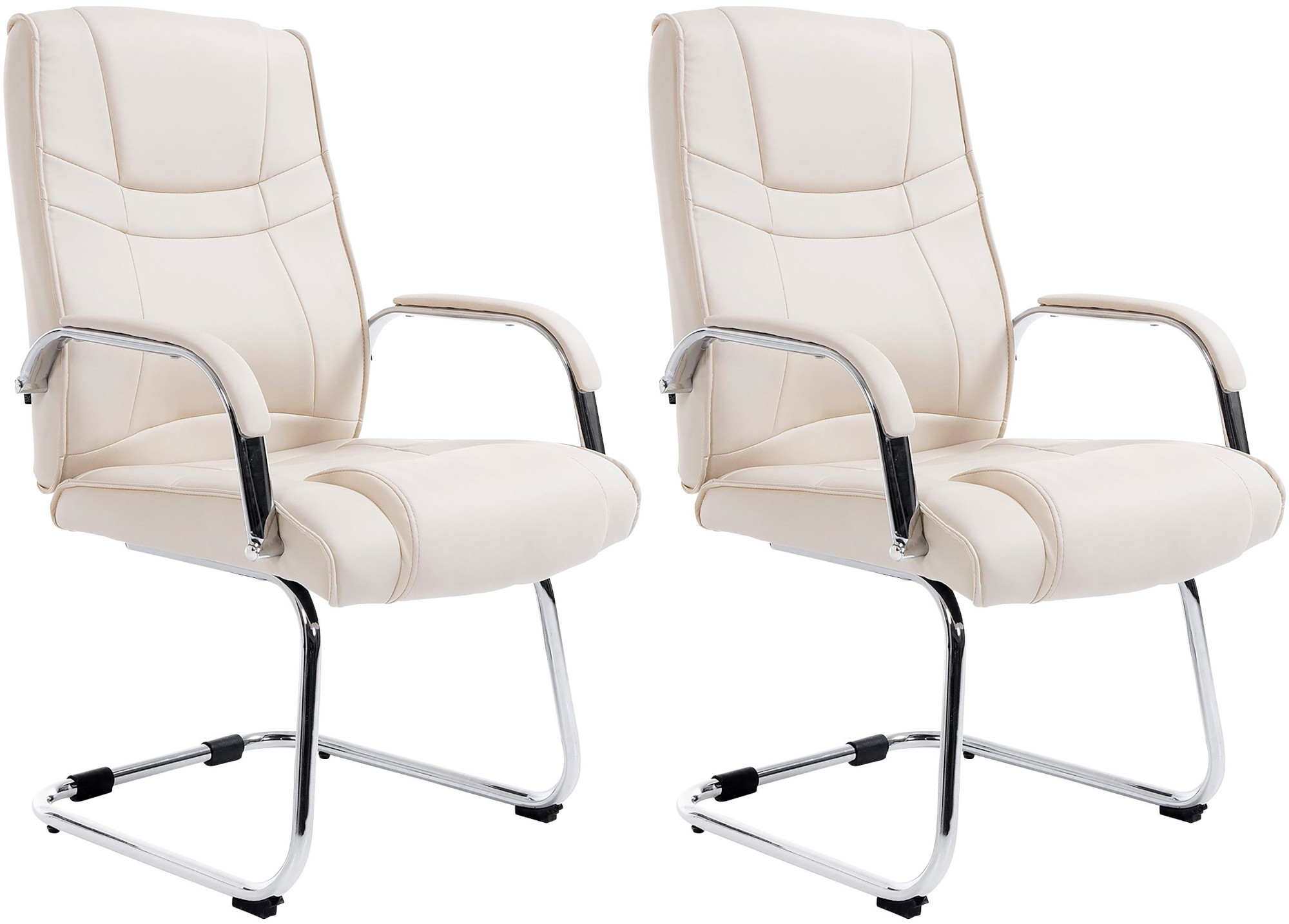 Lot de 2 Chaises Cantilever Attila en Similicuir avec accoudoirs