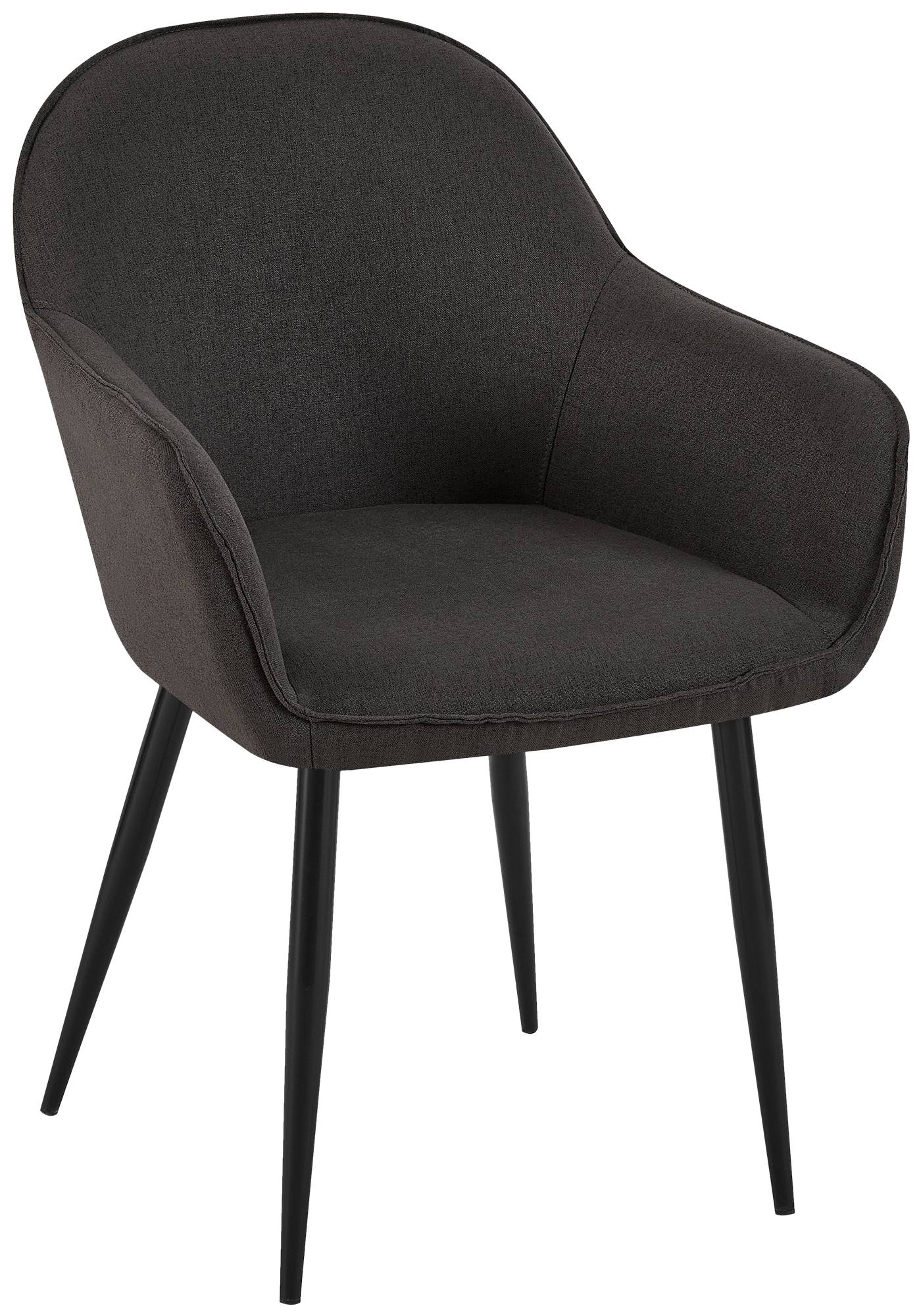 Chaise de salle à manger Boise en Tissu avec Piètement en Métal noir