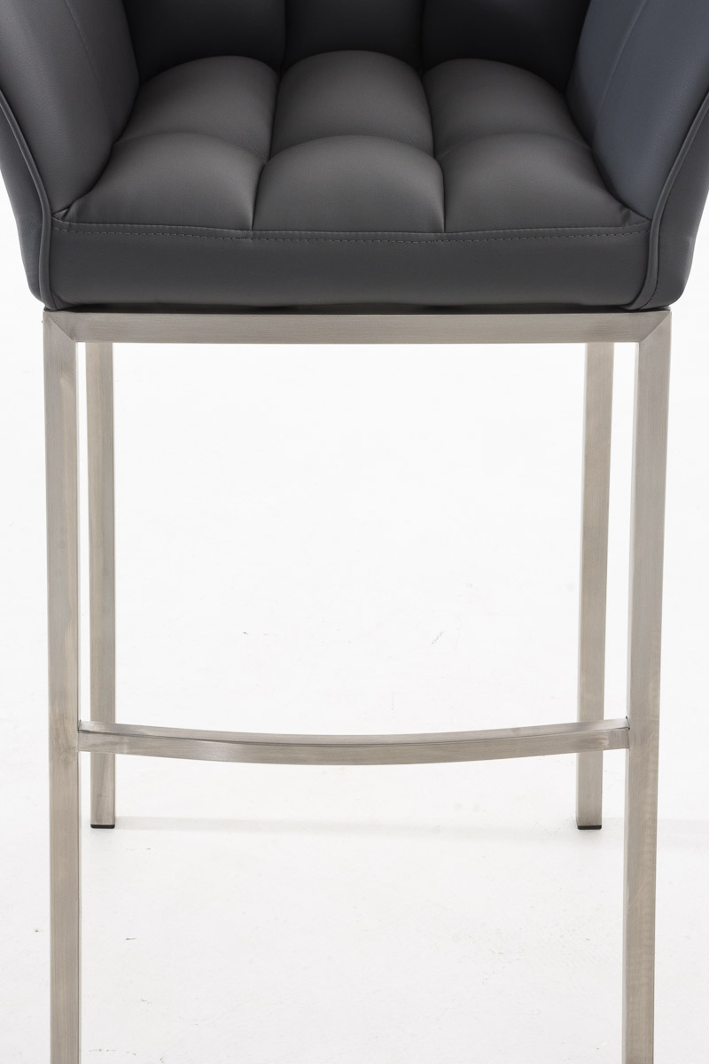 Tabouret de bar Damaso en similicuir avec piétement quatre pieds