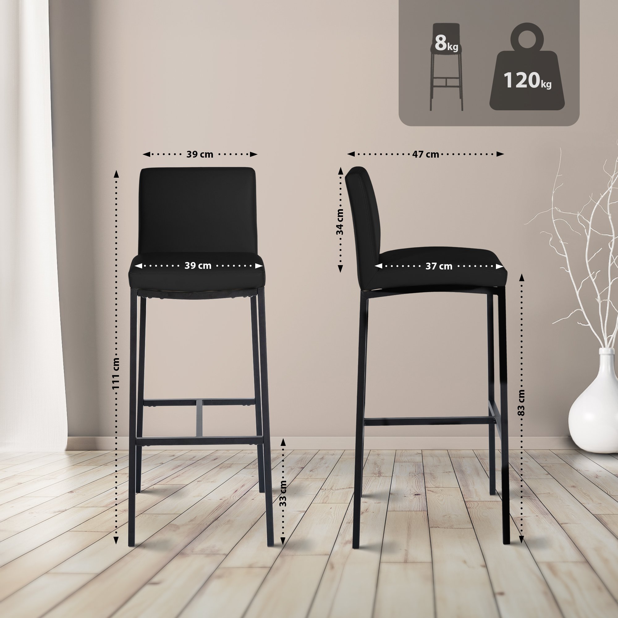 Lot de 2 Tabourets de bar Freeport
