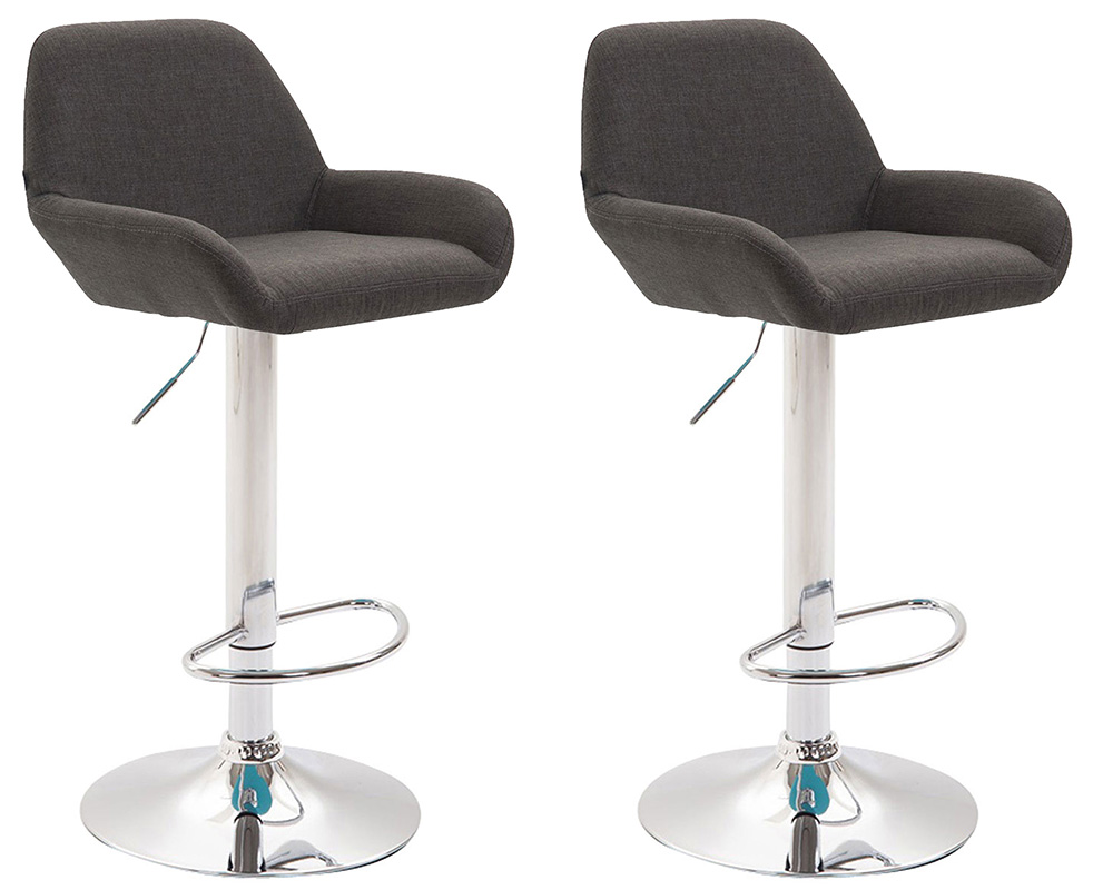 Lot de 2 tabourets de bar Braga en tissu