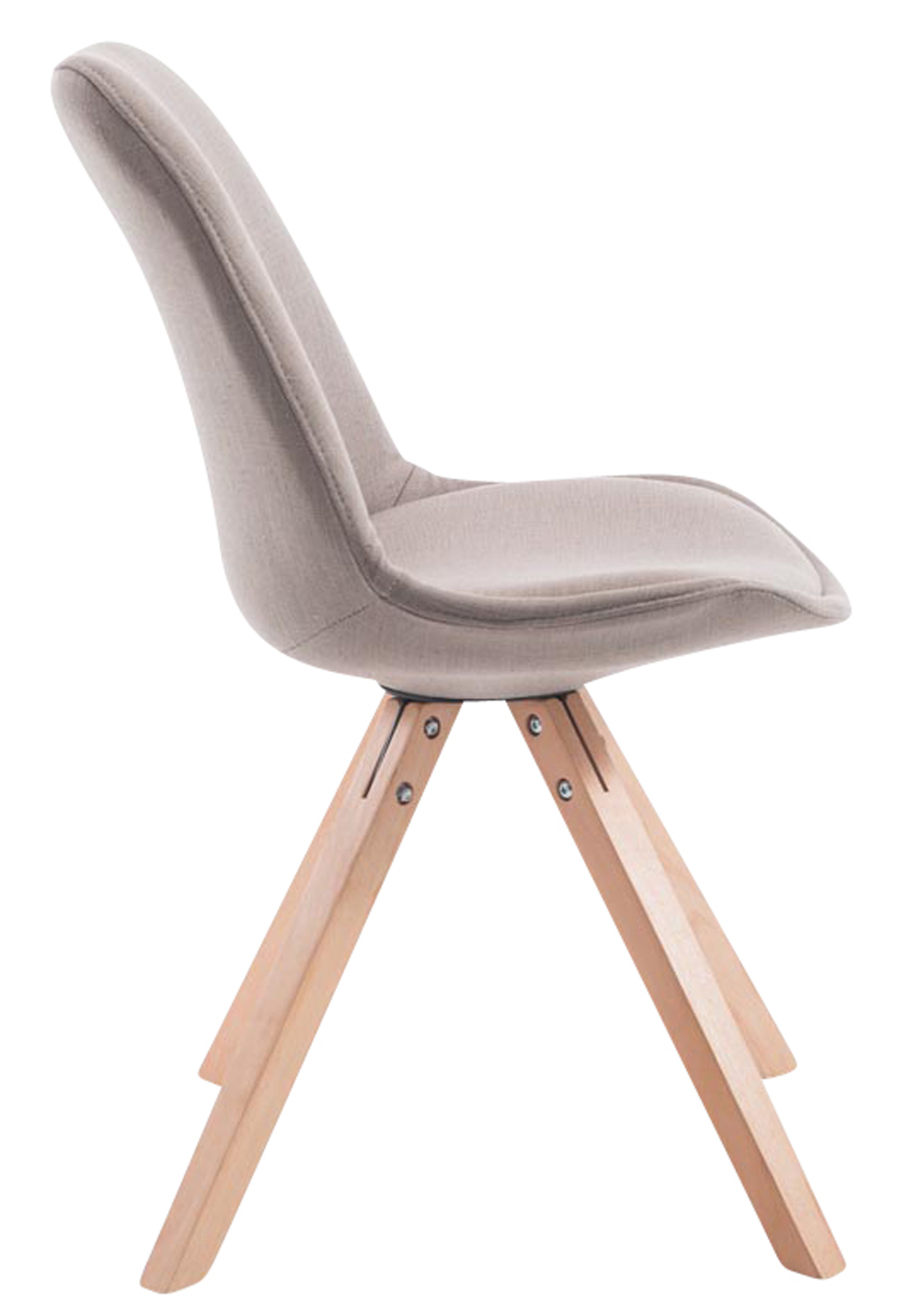 Lot de 4 Chaises de salle à manger Toulouse Tissu Pieds carrés bois