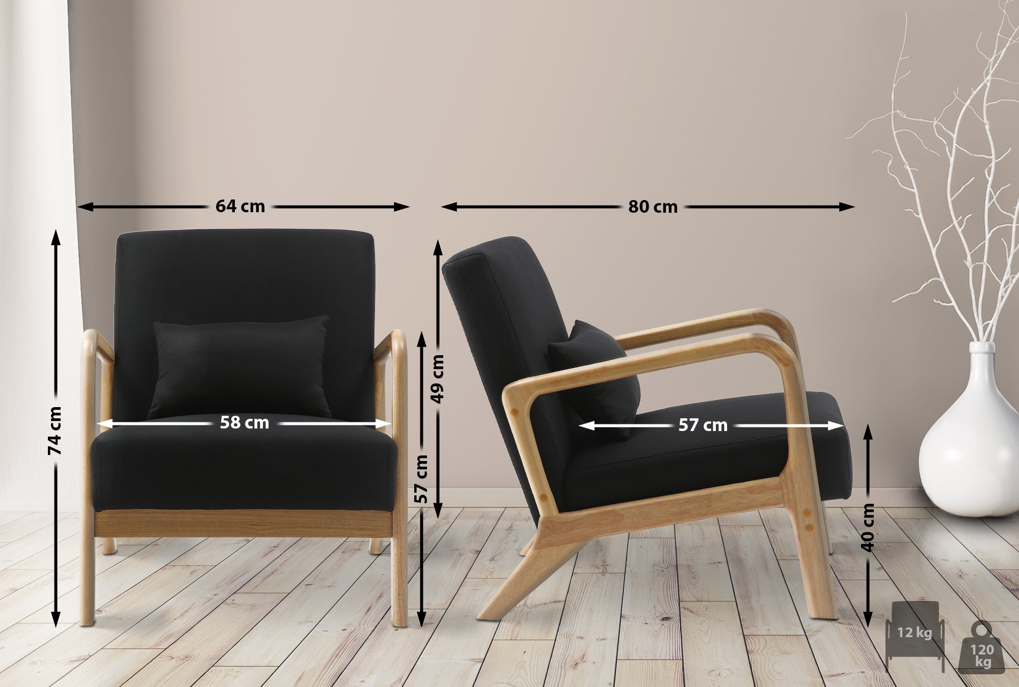 Fauteuil Hibbing Tissu