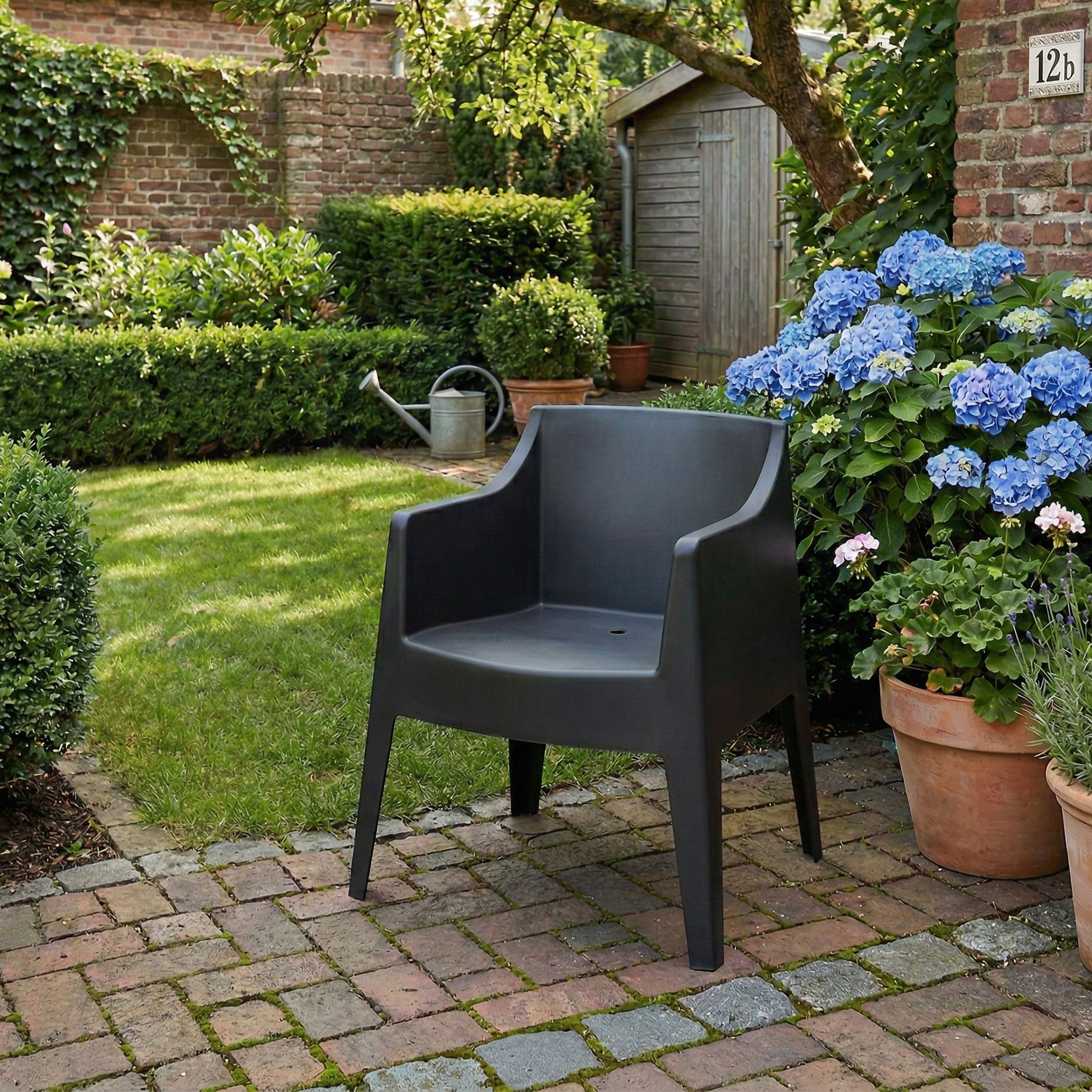 Lot de 6 Chaises de Jardin Bartal Empilables en Polypropylène Résistant aux UV et Intempéries - Fauteuils d'Extérieur Design
