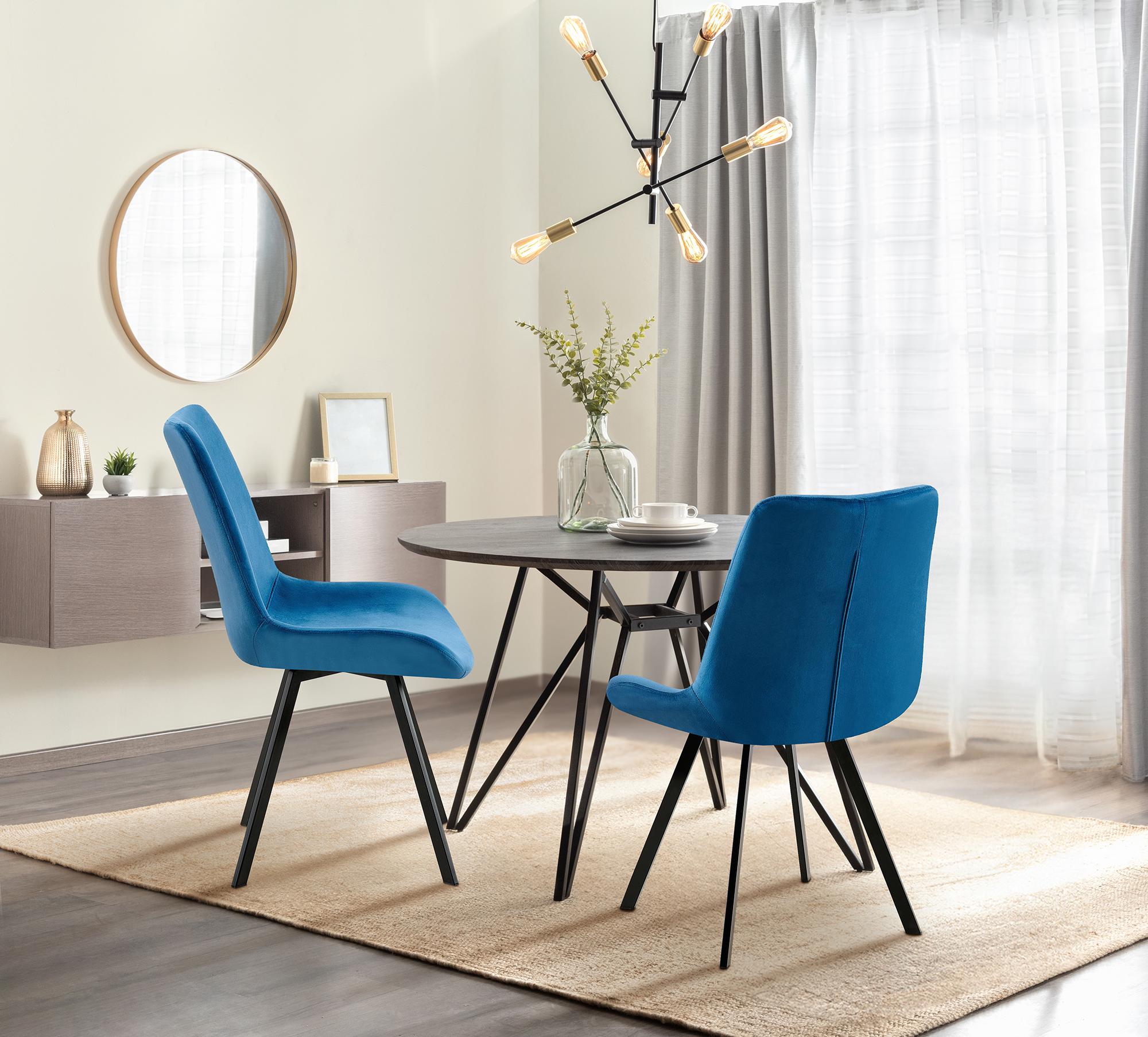Lot de 2 chaises de salle à manger Lewes velours