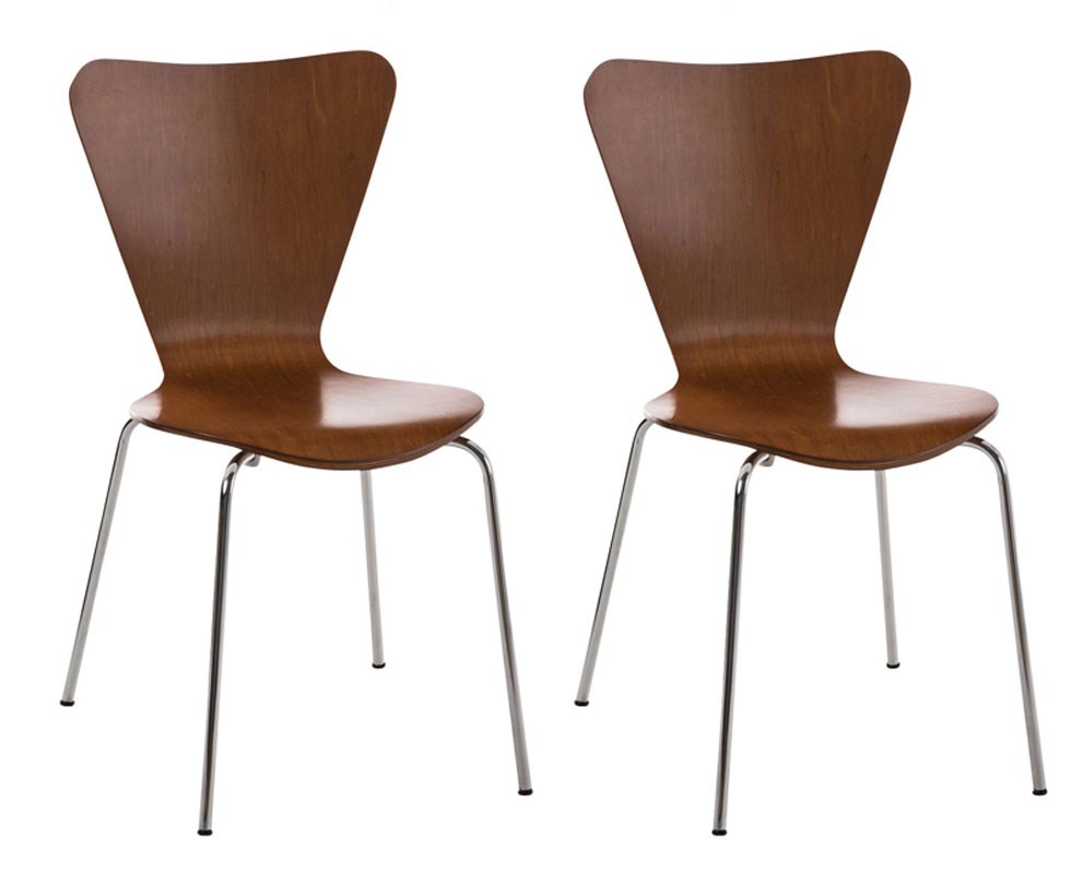 Lot de 2 chaises empilables Calisto Marron