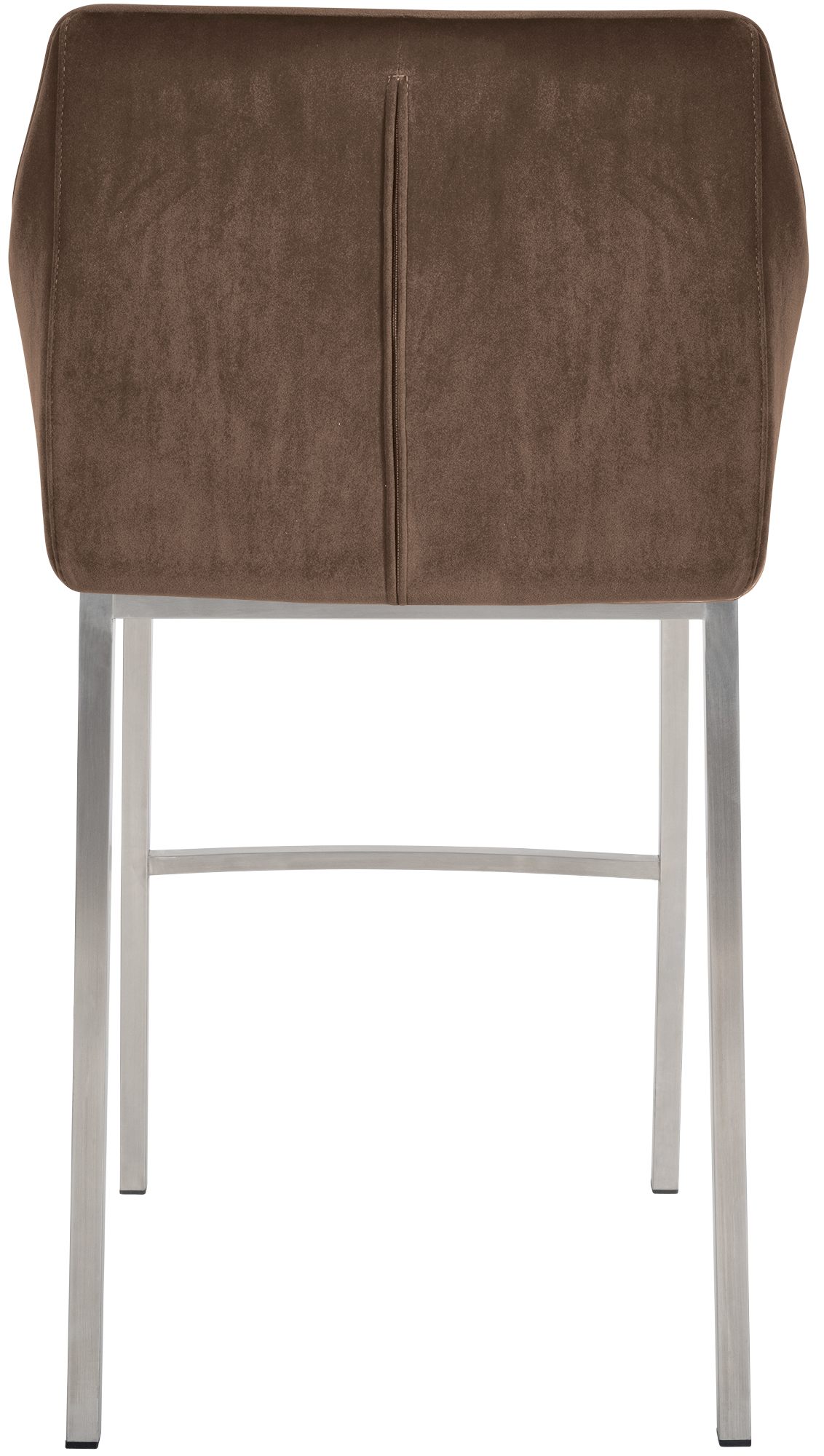 Lot de 2 tabourets de bar Damaso en velours avec piètement à quatre pieds