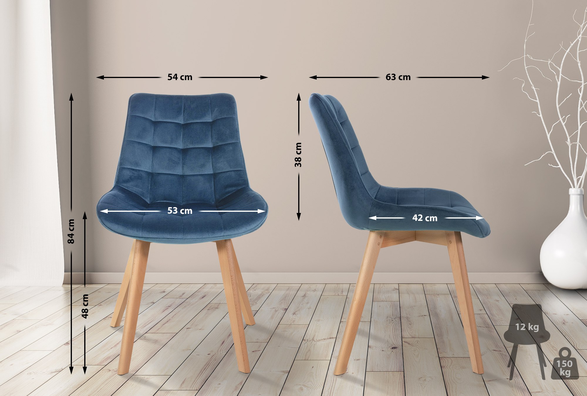 Chaise Brook velours