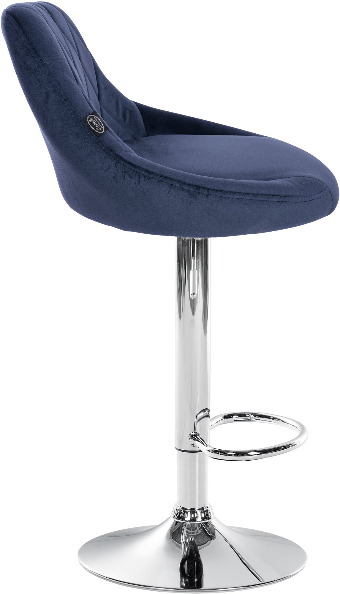 Tabouret de bar Lazio en velours avec pied en métal