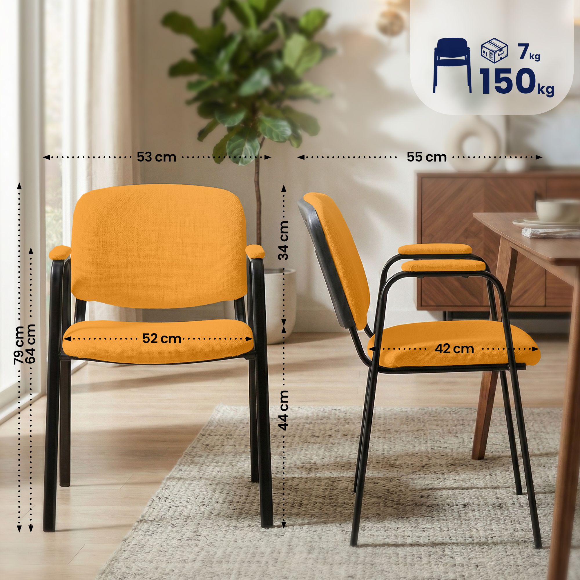 Chaise empilable Ken Pro en tissu