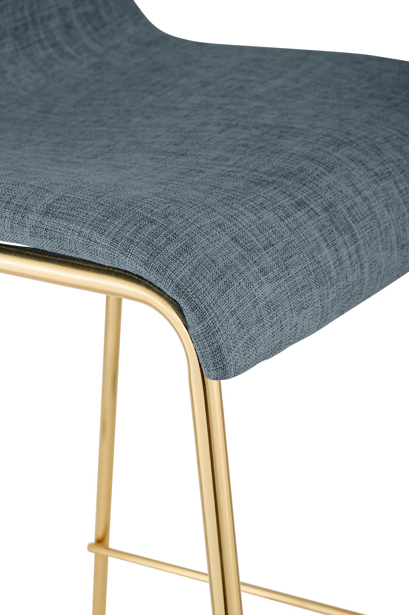 Tabouret de bar Hover tissu cadre à quatre pieds doré