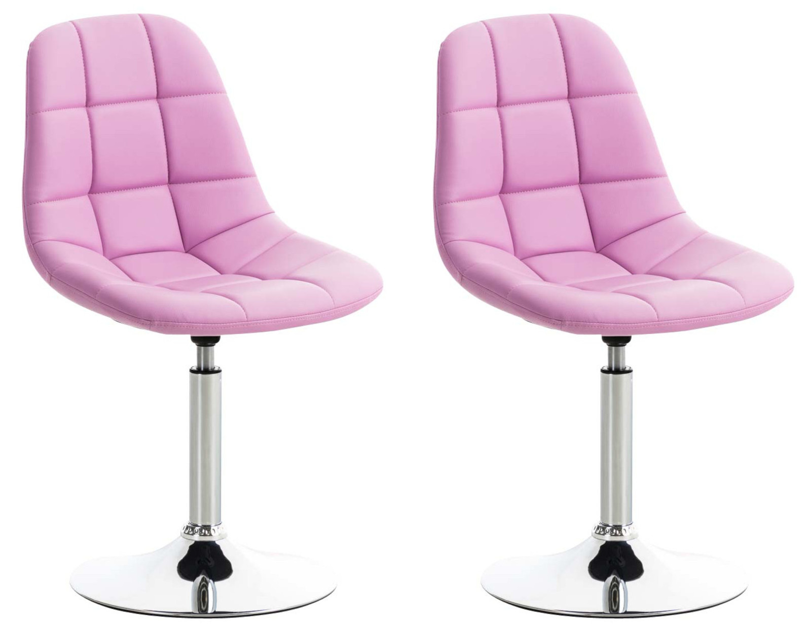 Lot de 2 chaises lounge pivotantes Emil en similicuir avec pied en métal