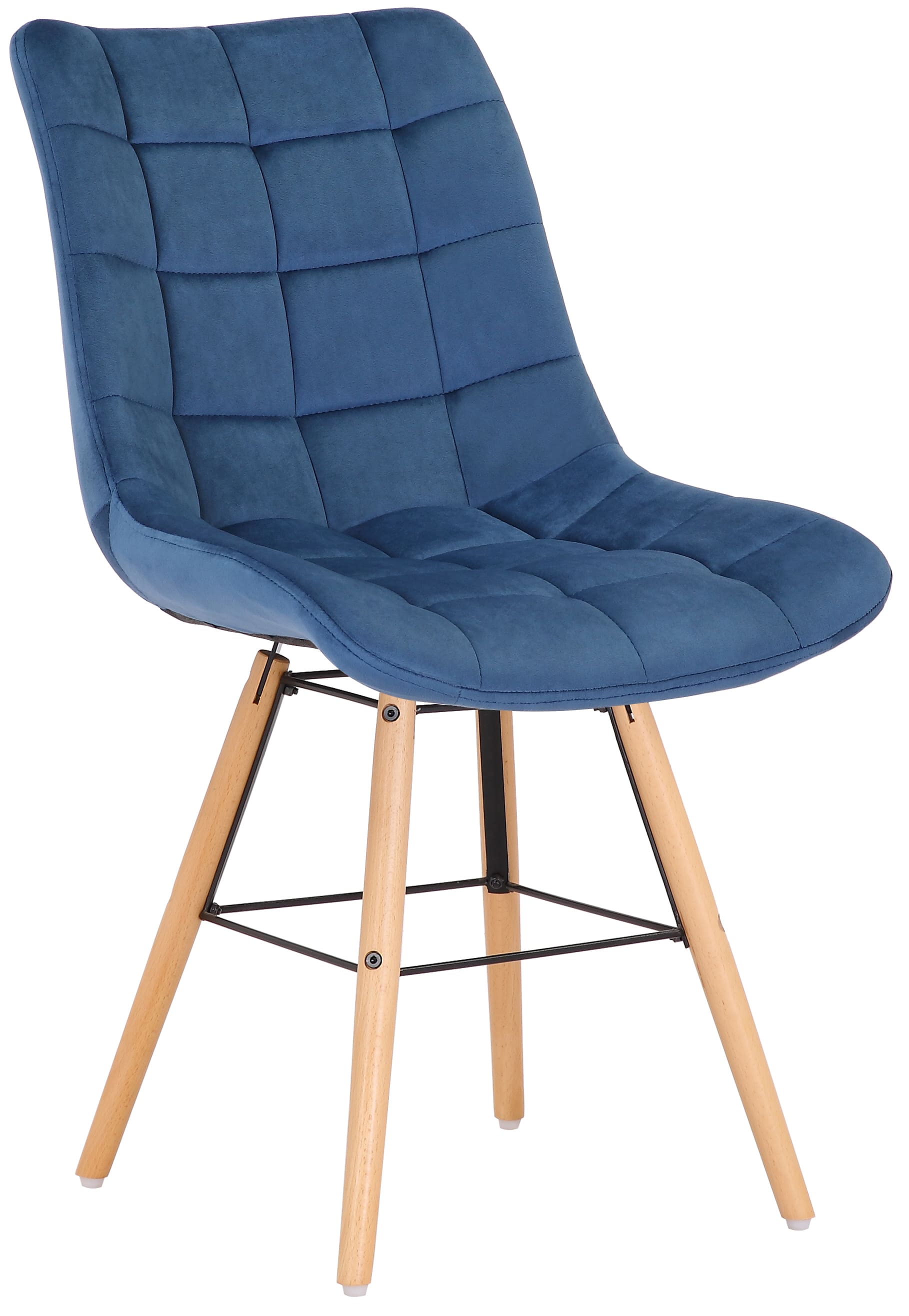 Chaise de salle à manger Leni en velours avec pieds en Bois