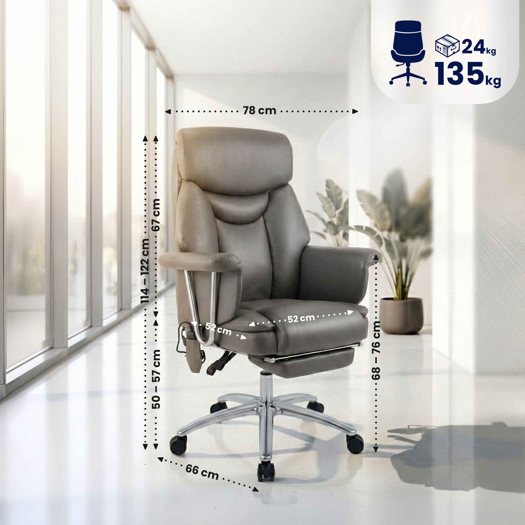 Chaise de bureau Dahra avec fonction massage