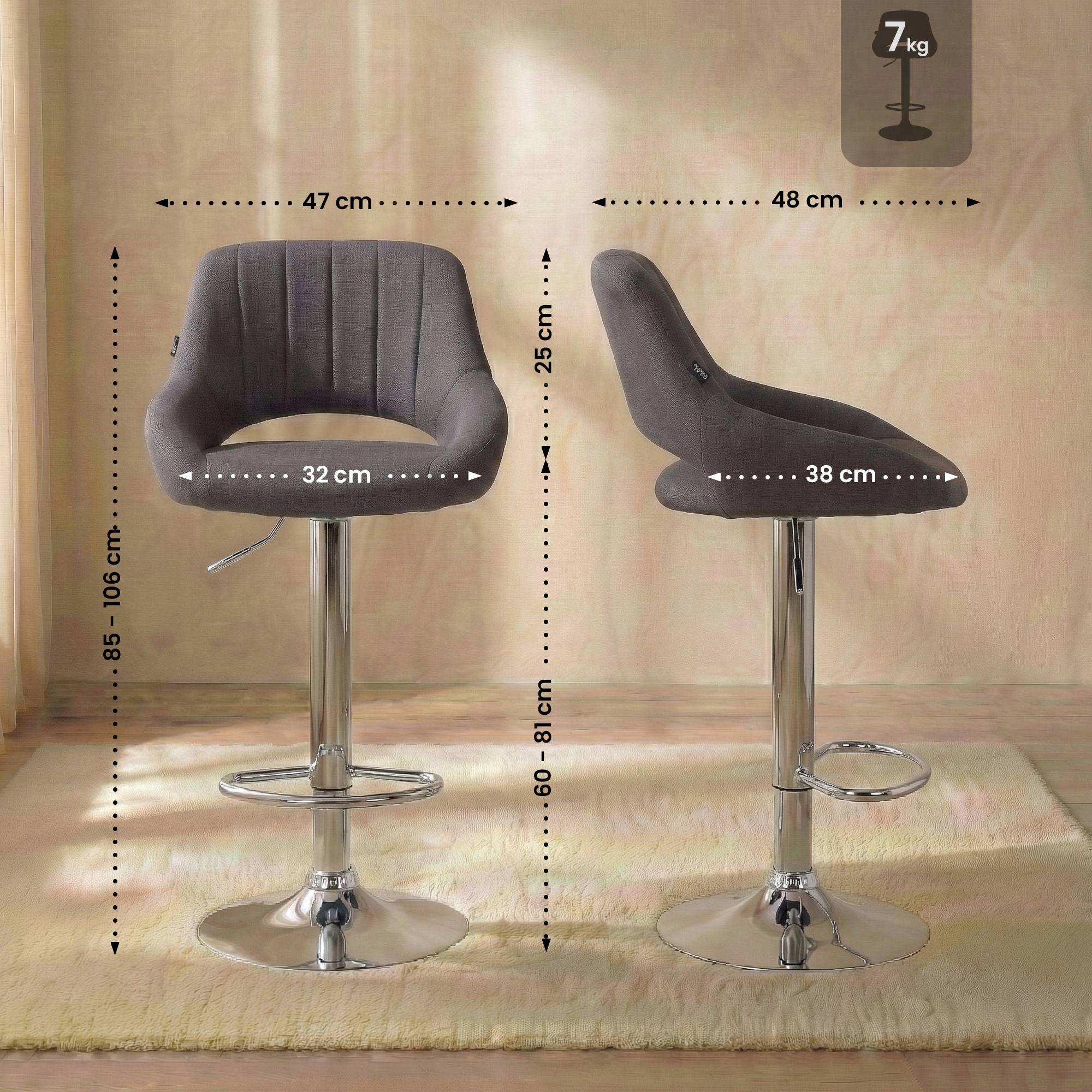 Lot de 2 tabourets de bar Milet en tissu