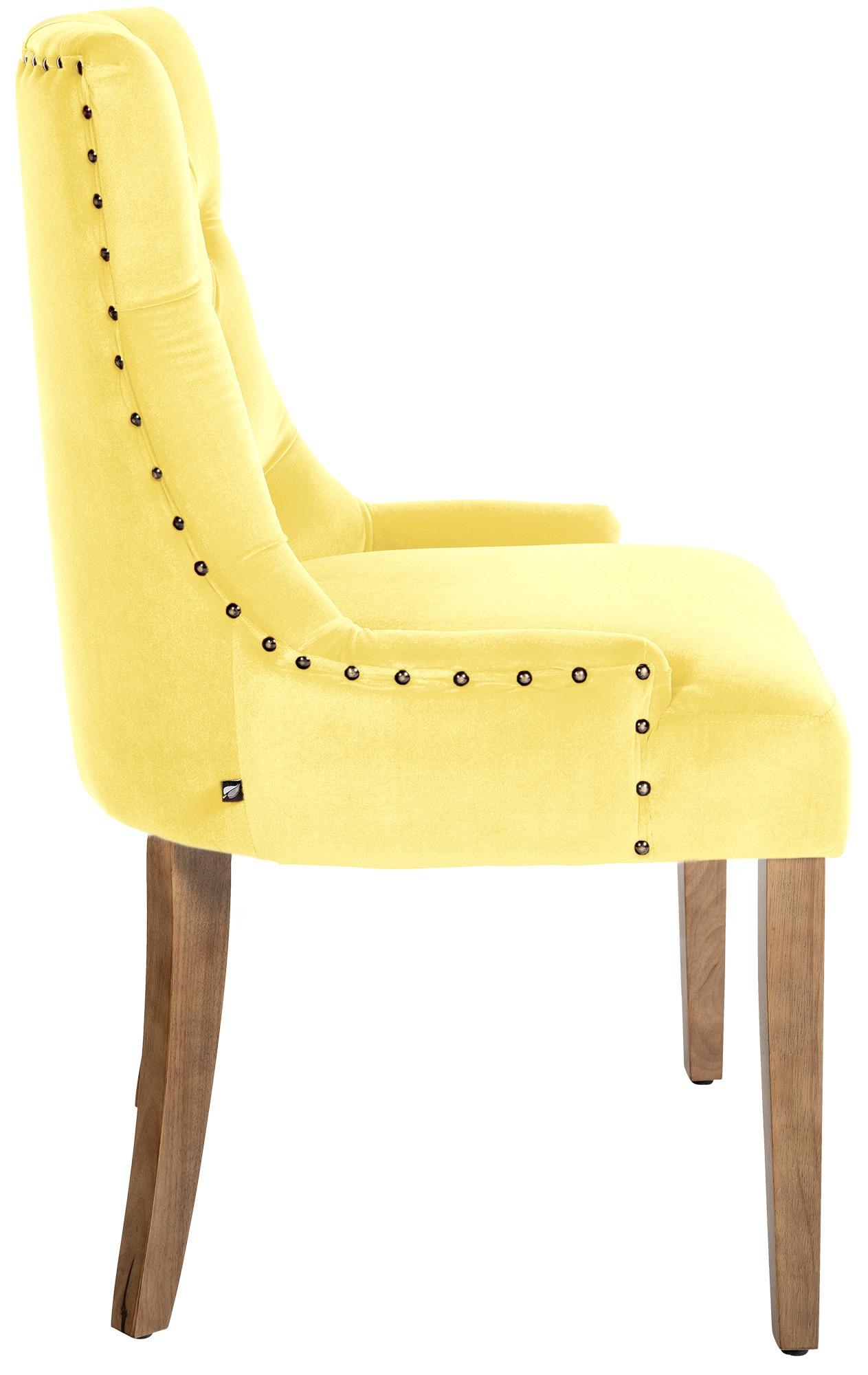 Lot de 4 Chaises de salle à manger Aberdeen en Velours Piètement en bois d'hévéa