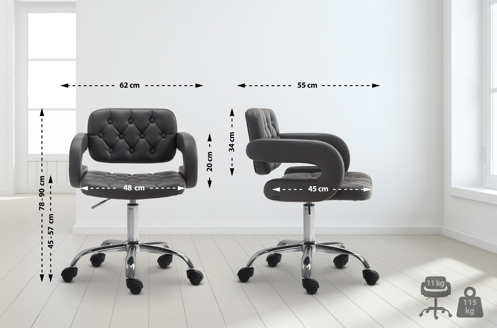 Chaise de travail Dublin en Similicuir