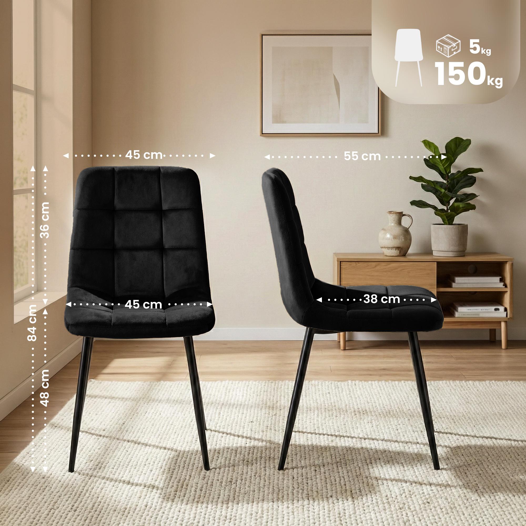 Chaise de salle a manger Antibes en velours