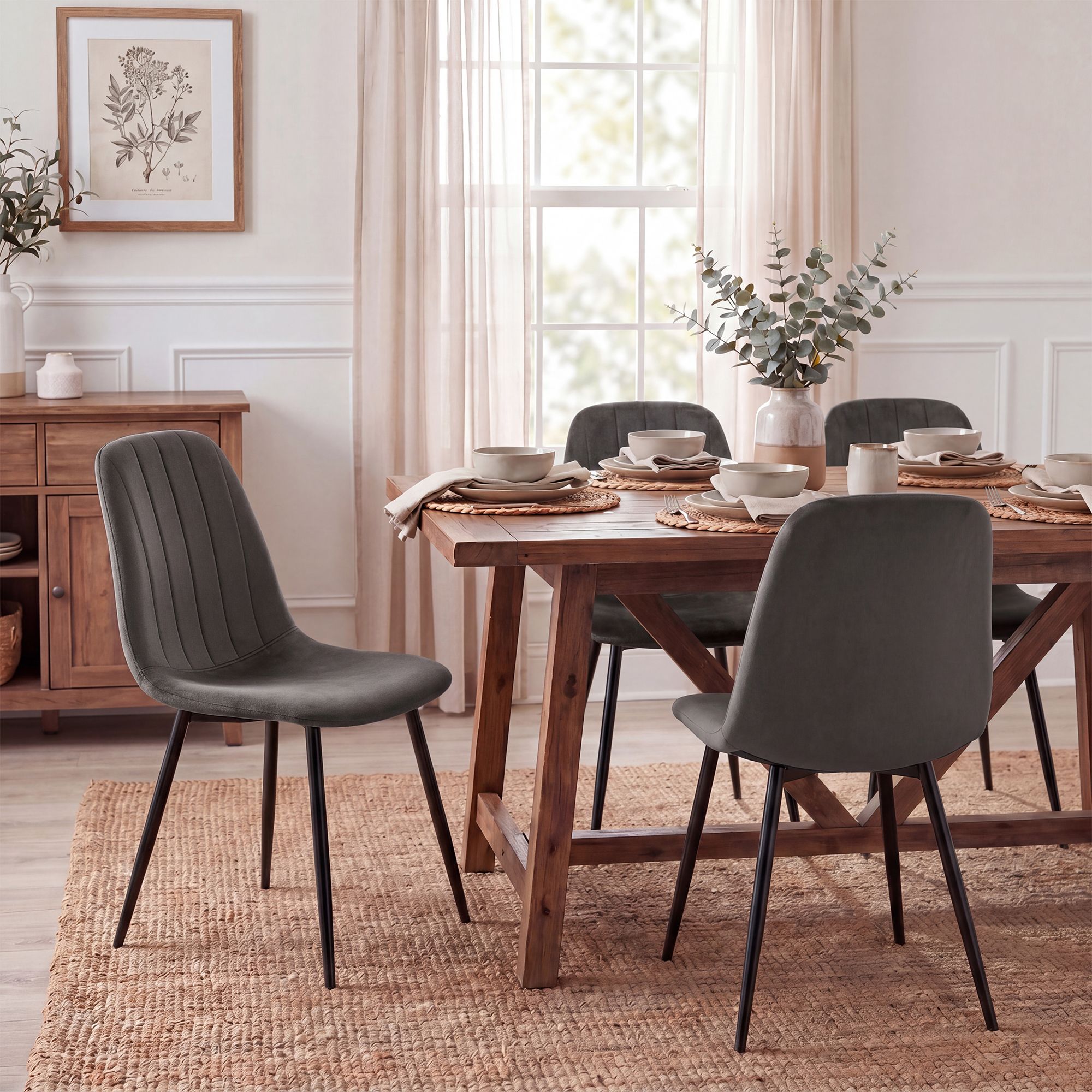 Chaise de salle a manger Baxter en velours
