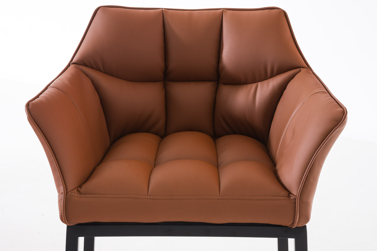 Tabouret de bar Damaso en similicuir avec piétement quatre pieds